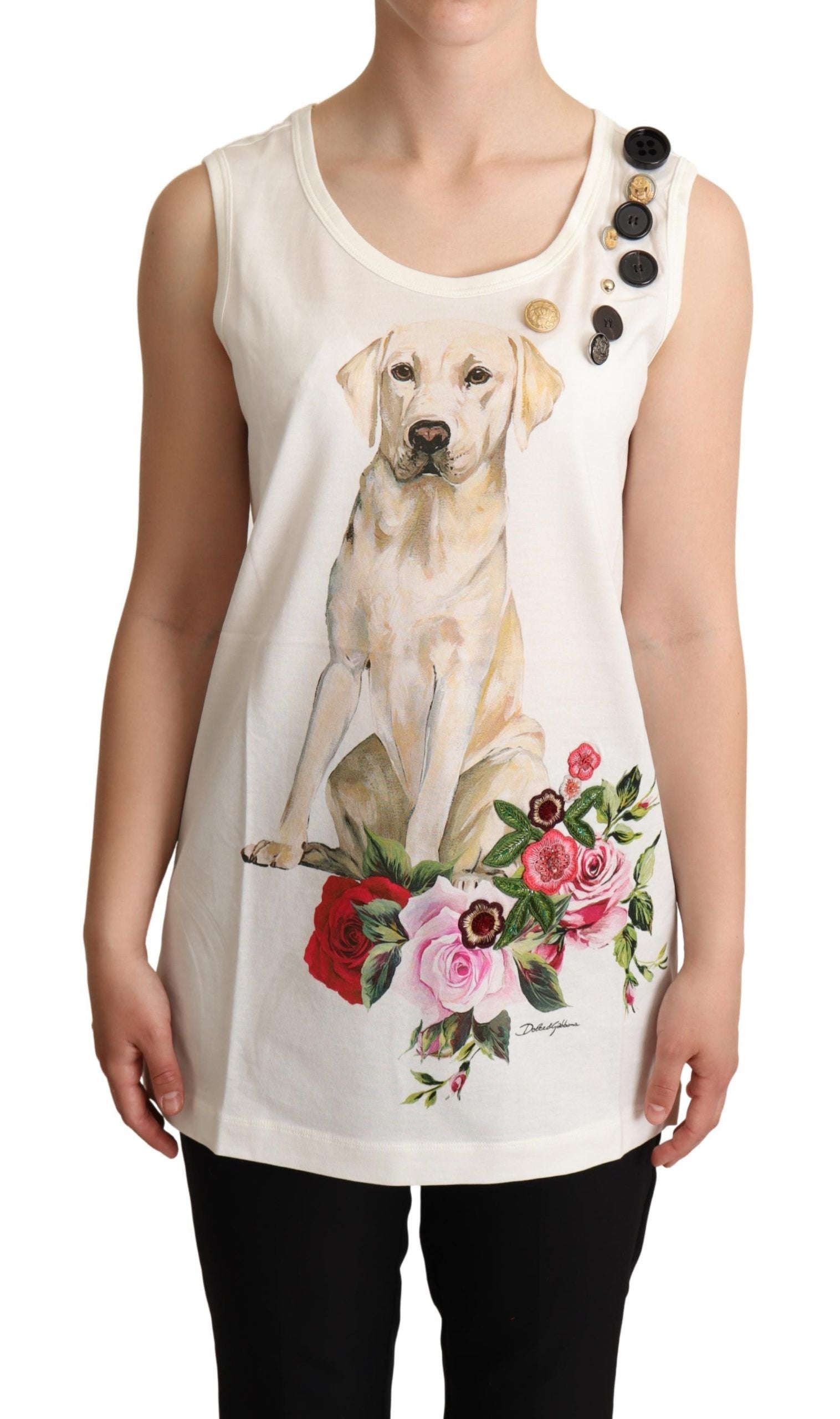 Dolce &amp; Gabbana Chic Débardeur sans manches à fleurs canines