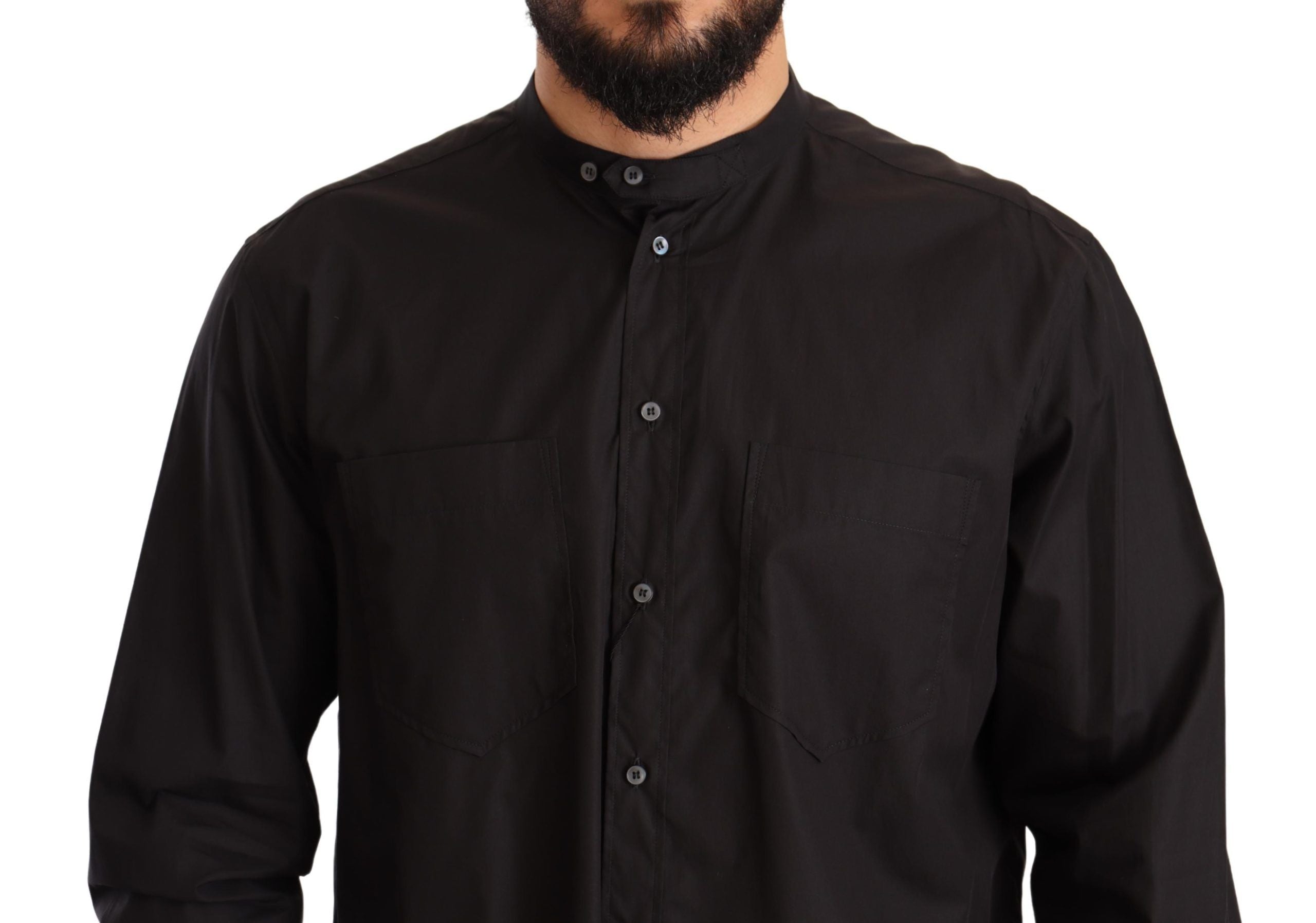 Chemise homme Dolce &amp; Gabbana élégante noire 100% coton