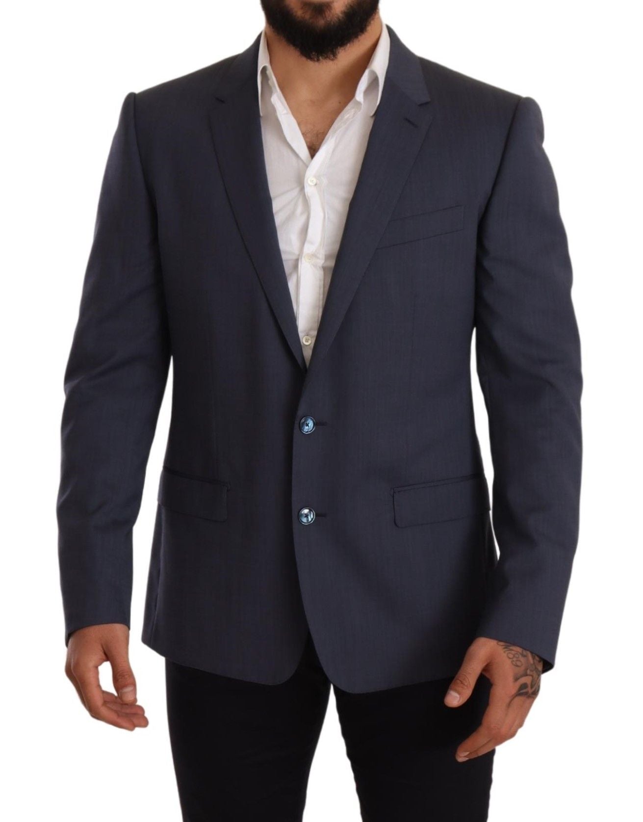 Dolce &amp; Gabbana Veste blazer Martini en laine bleue élégante