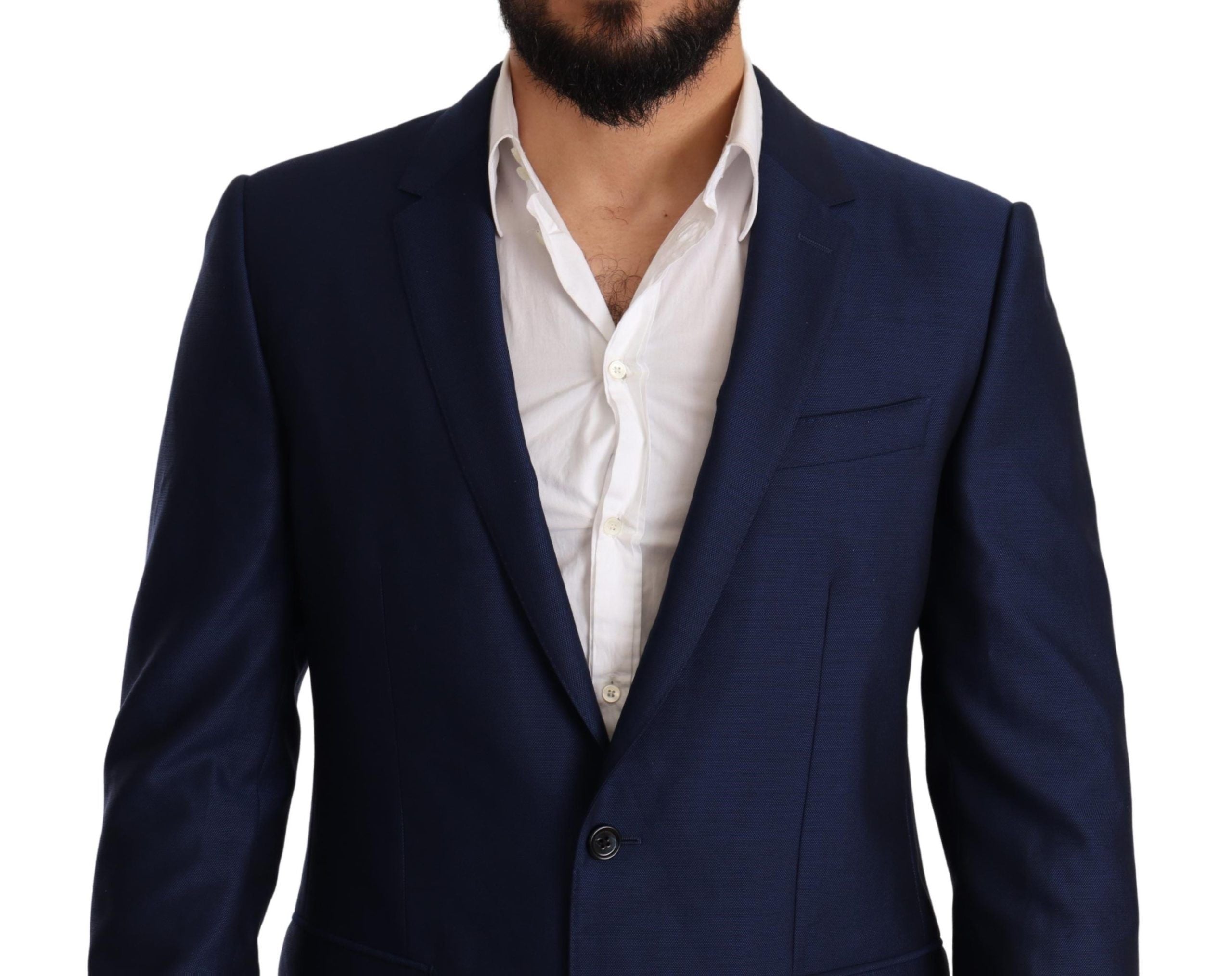 Dolce &amp; Gabbana Élégant Blazer Martini En Laine Vierge Bleue