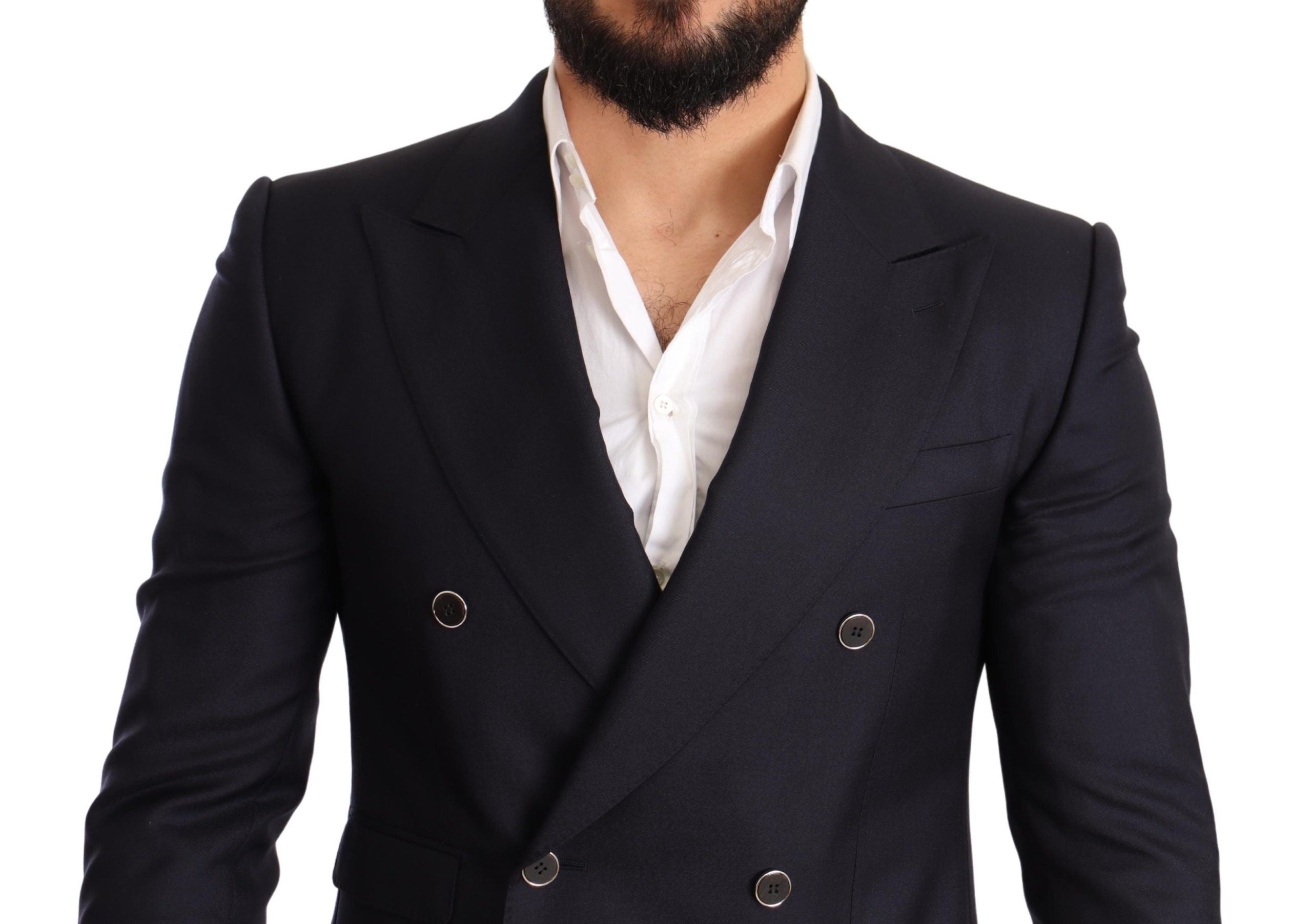 Dolce &amp; Gabbana Blazer élégant en cachemire et soie mélangés bleu marine