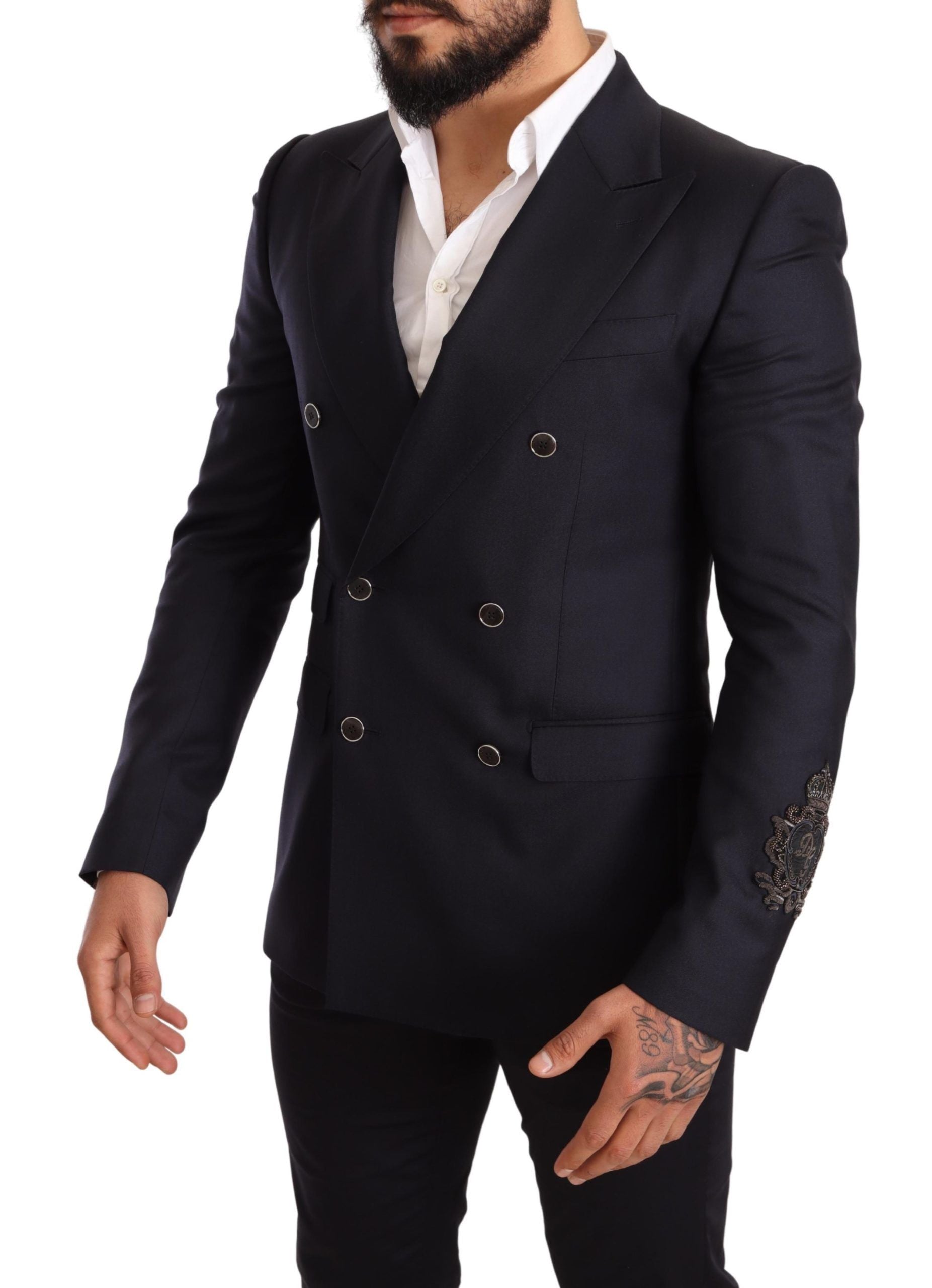 Dolce &amp; Gabbana Blazer élégant en cachemire et soie mélangés bleu marine