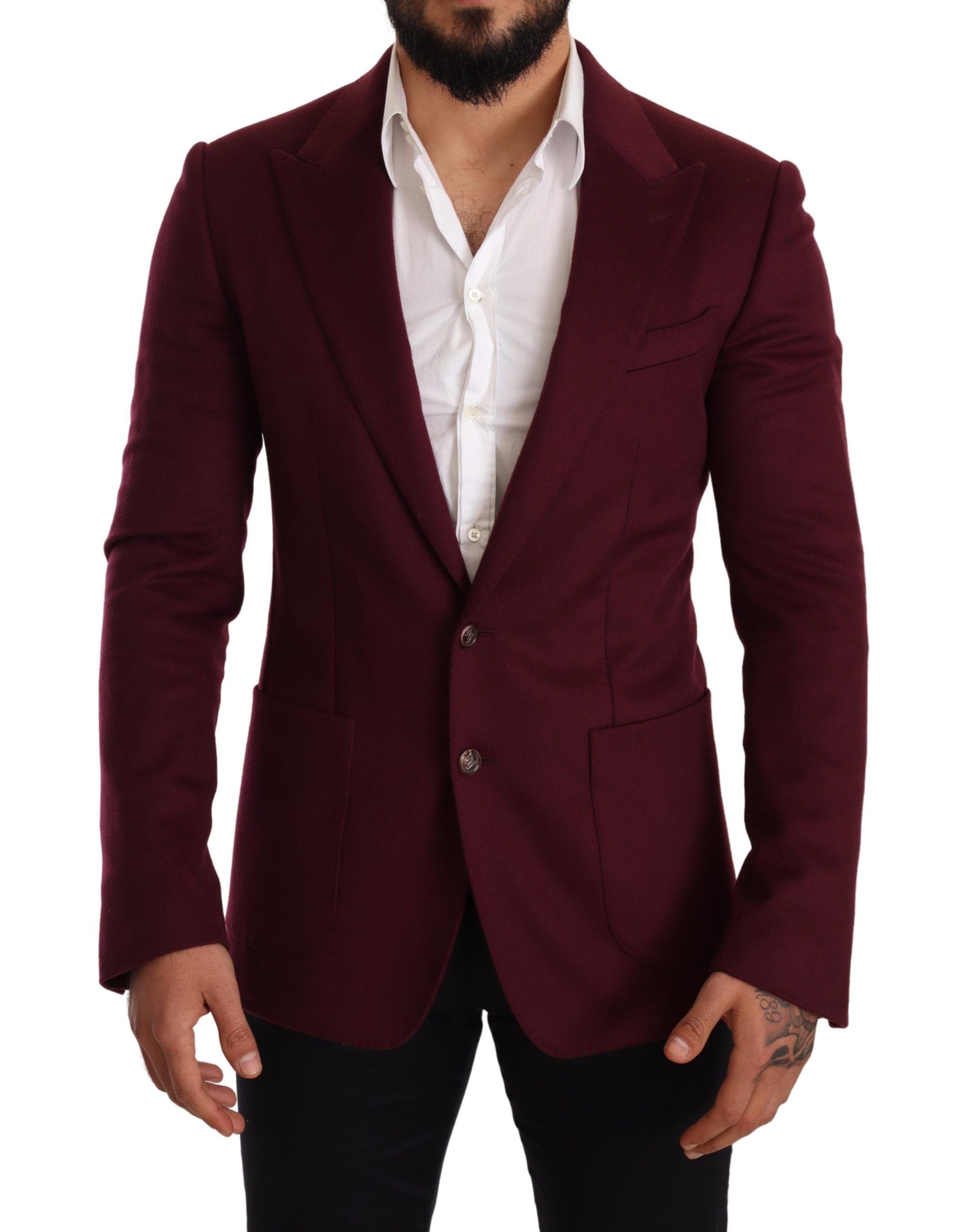 Dolce &amp; Gabbana Blazer élégant en cachemire bordeaux bordeaux