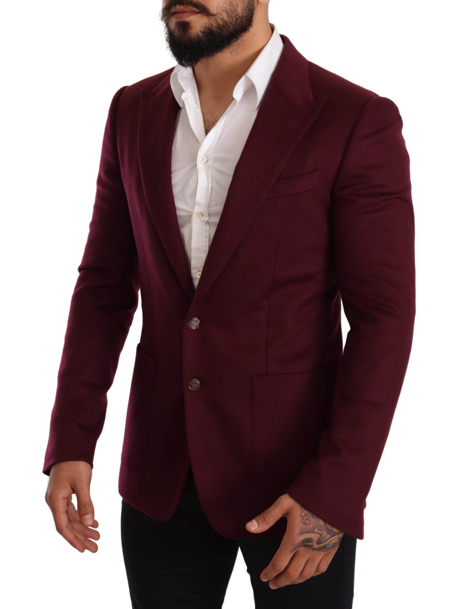 Dolce &amp; Gabbana Blazer élégant en cachemire bordeaux bordeaux