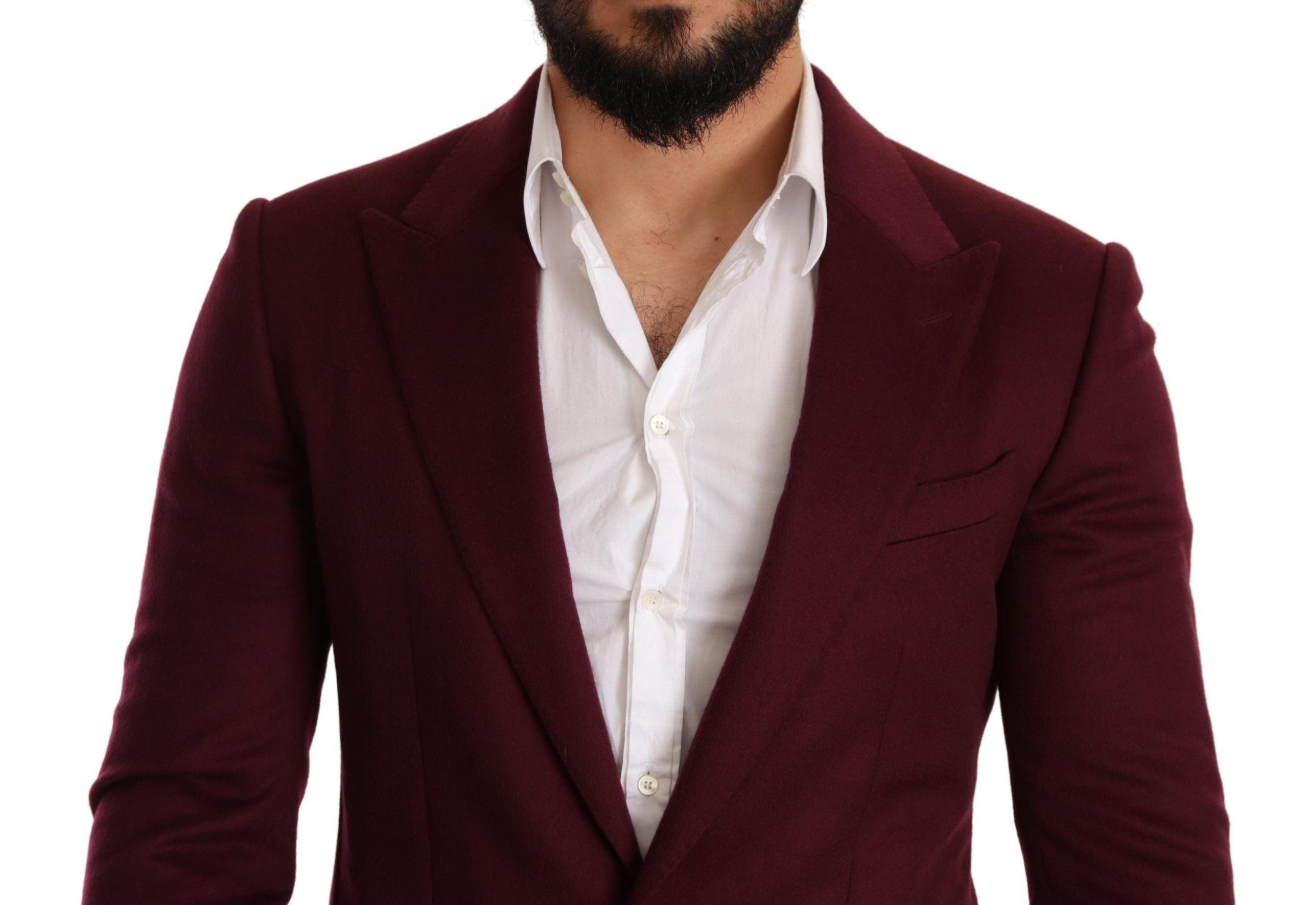 Dolce &amp; Gabbana Blazer élégant en cachemire bordeaux bordeaux