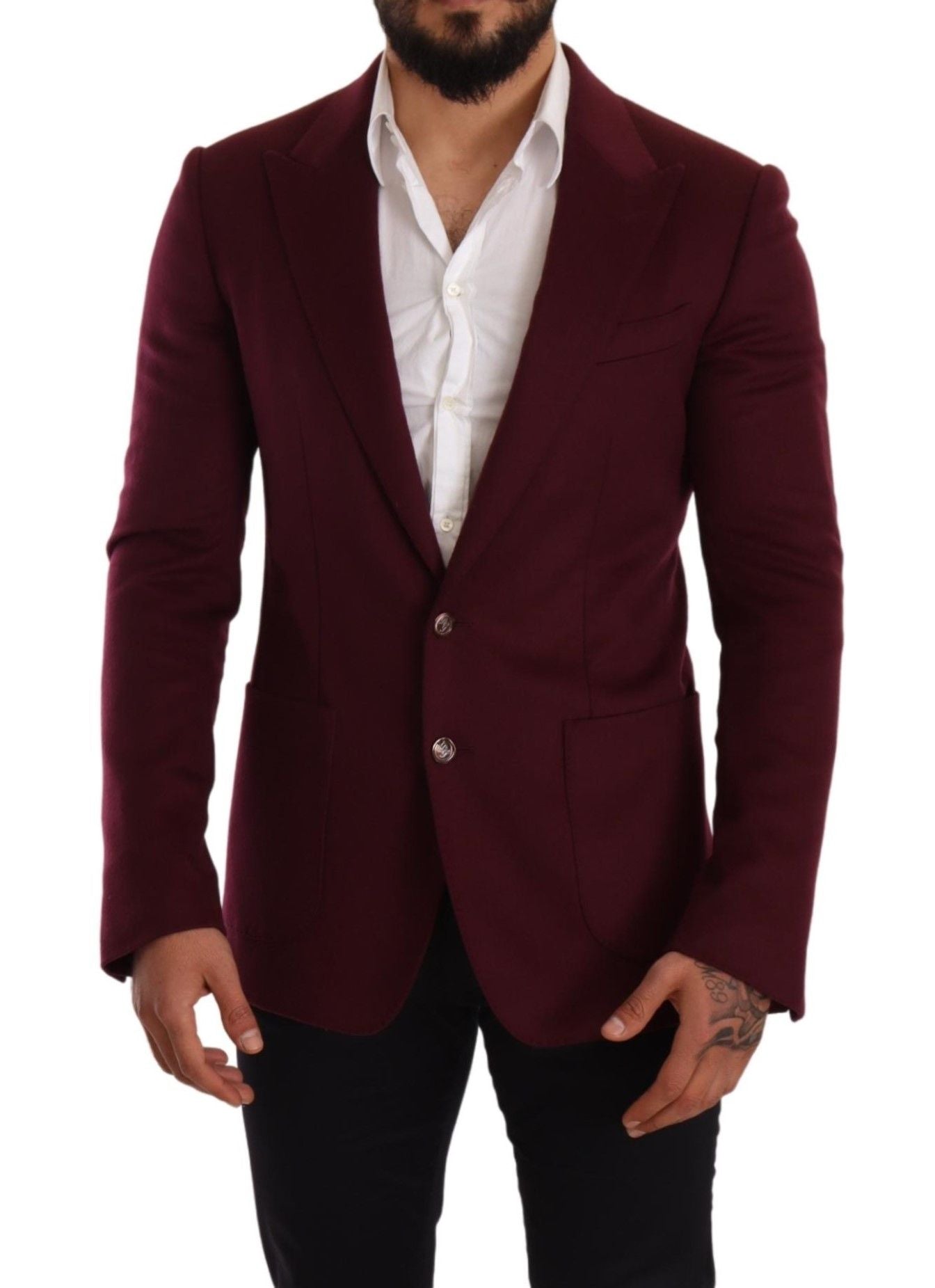 Dolce &amp; Gabbana Blazer élégant en cachemire bordeaux bordeaux