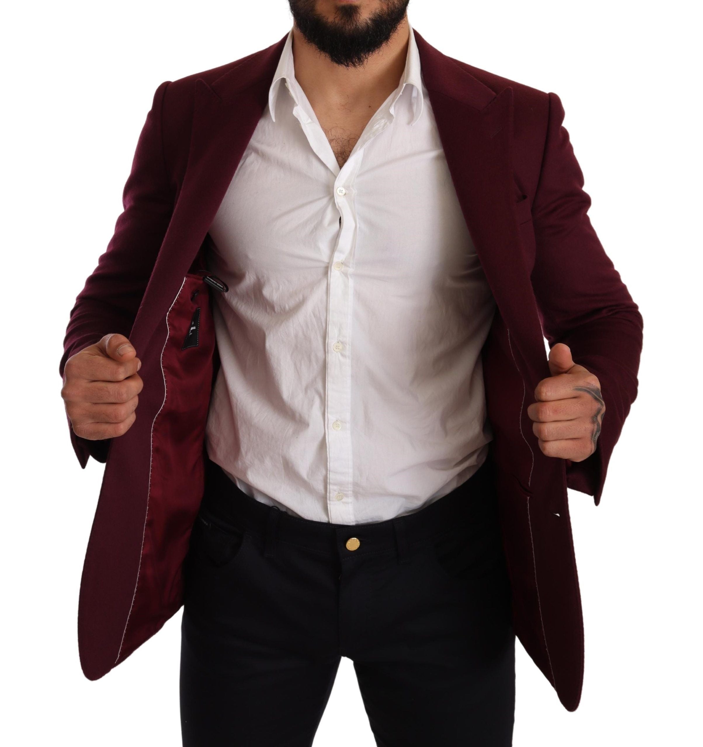 Dolce &amp; Gabbana Blazer élégant en cachemire bordeaux bordeaux