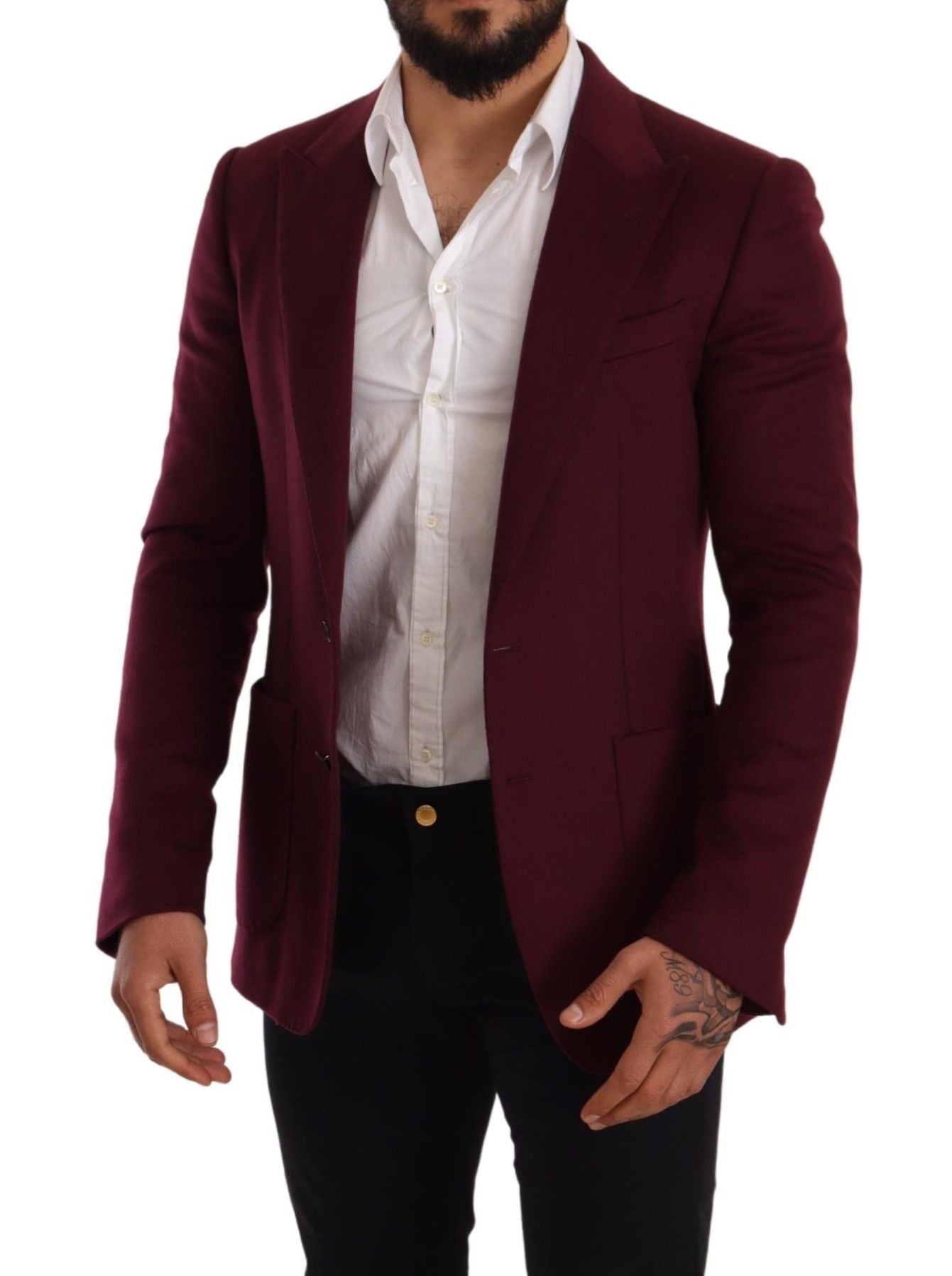 Dolce &amp; Gabbana Blazer élégant en cachemire bordeaux bordeaux