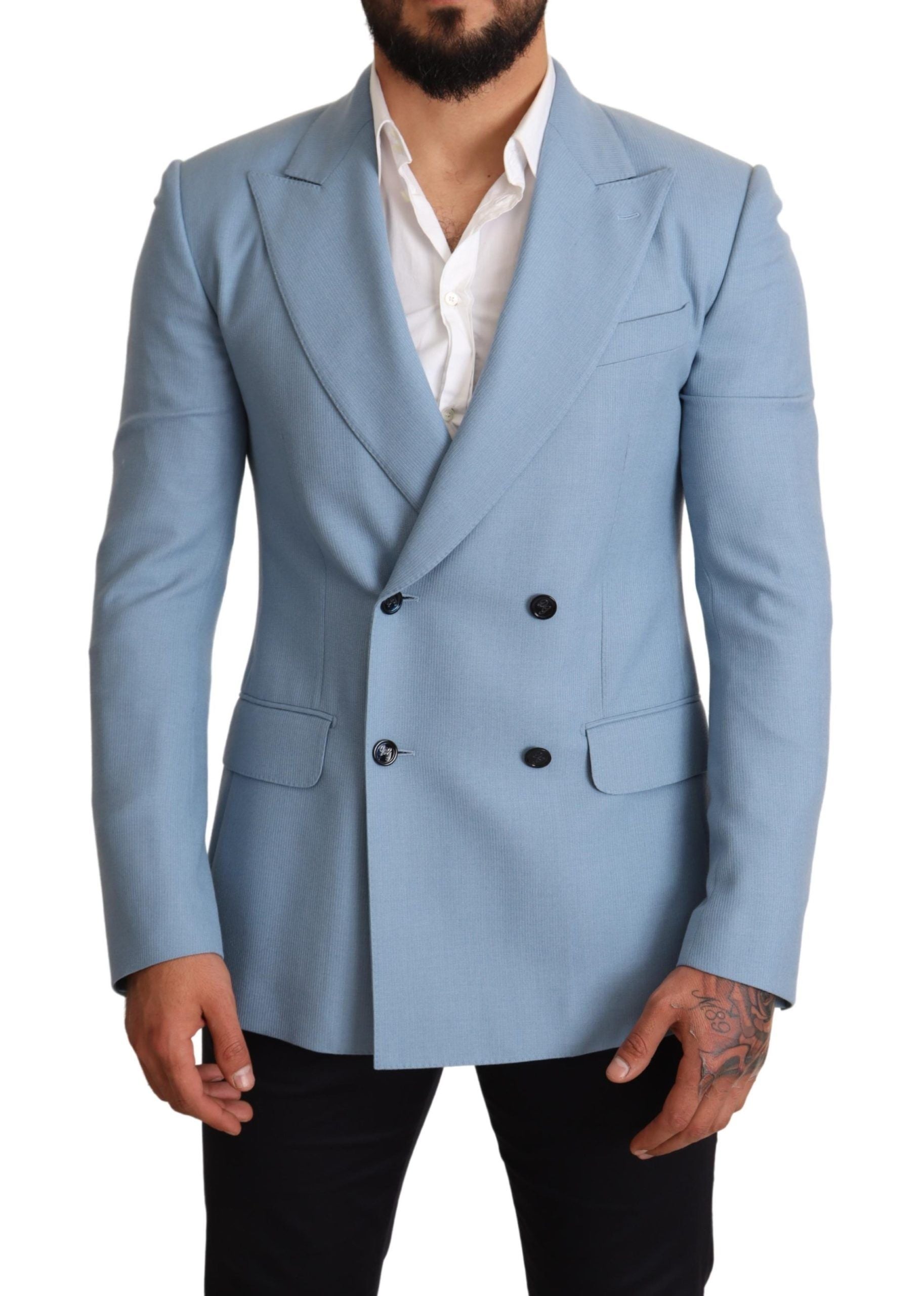 Dolce &amp; Gabbana Blazer élégant en cachemire et soie bleu pour homme