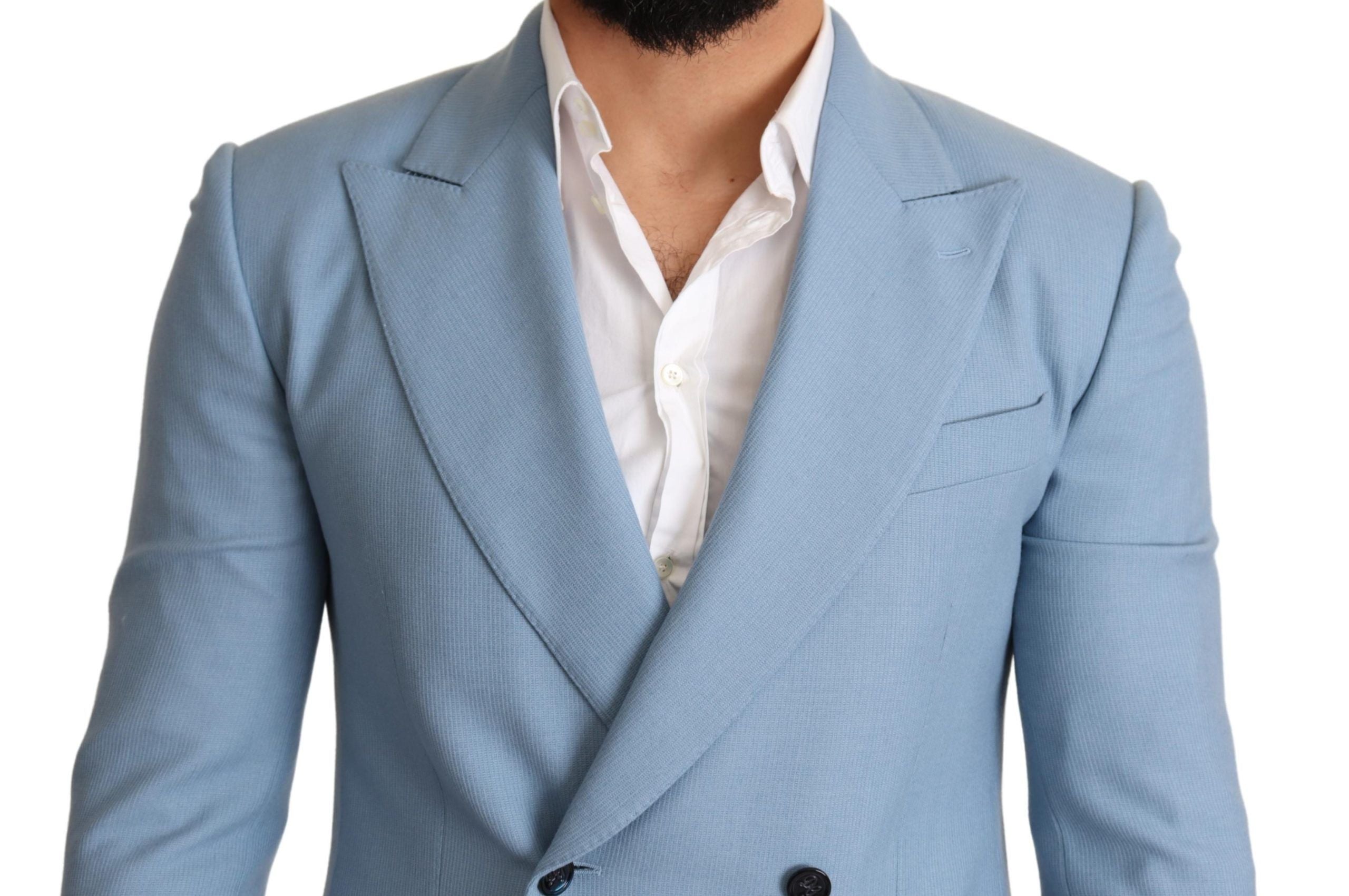 Dolce &amp; Gabbana Blazer élégant en cachemire et soie bleu pour homme