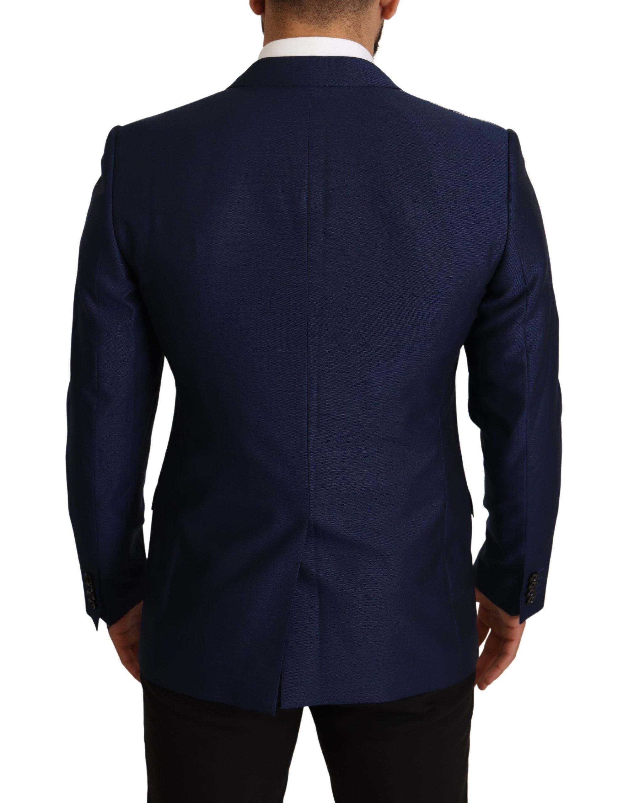 Dolce &amp; Gabbana Blazer Martini en laine vierge bleu marine