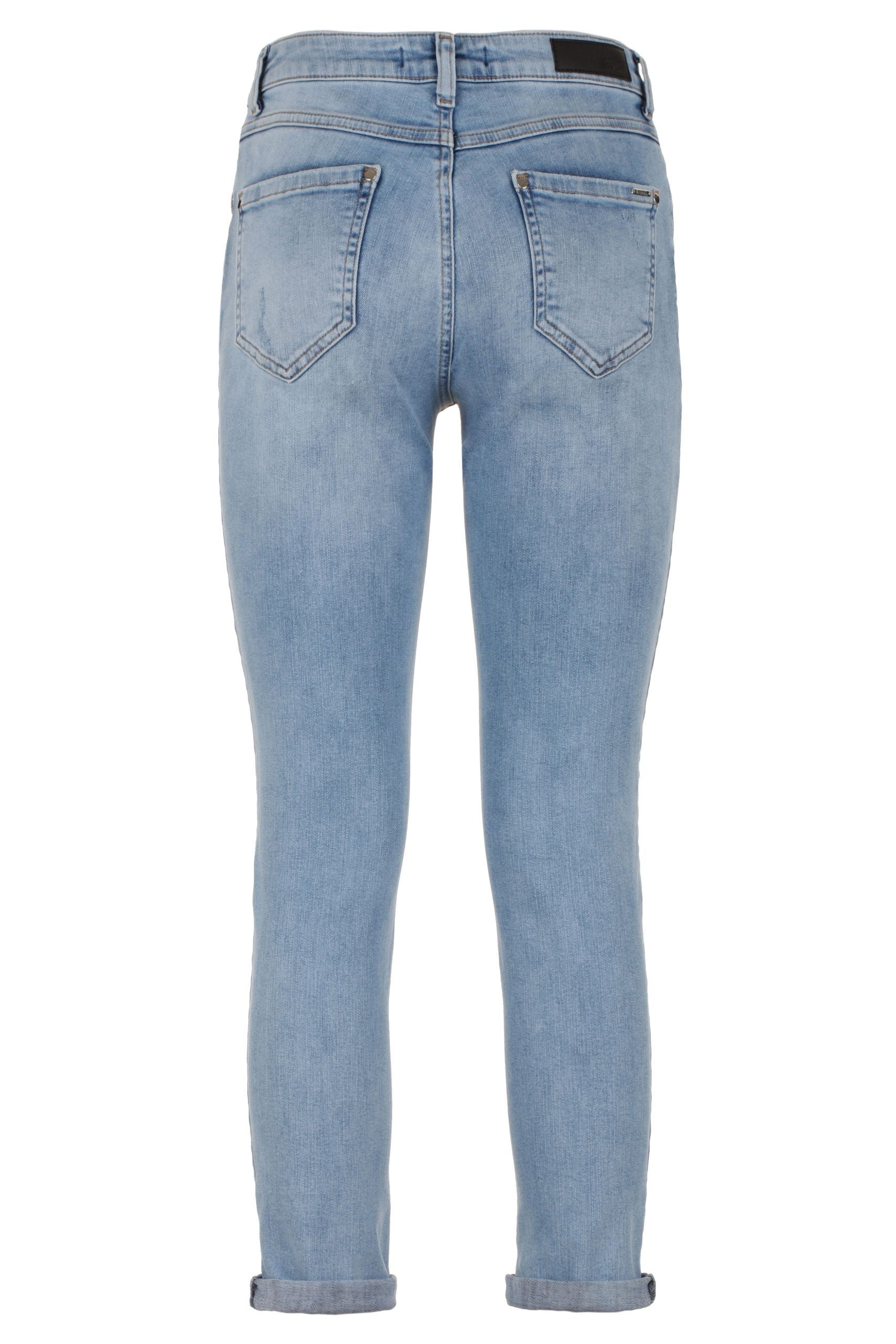 Denim chic en mélange de coton bleu imparfait