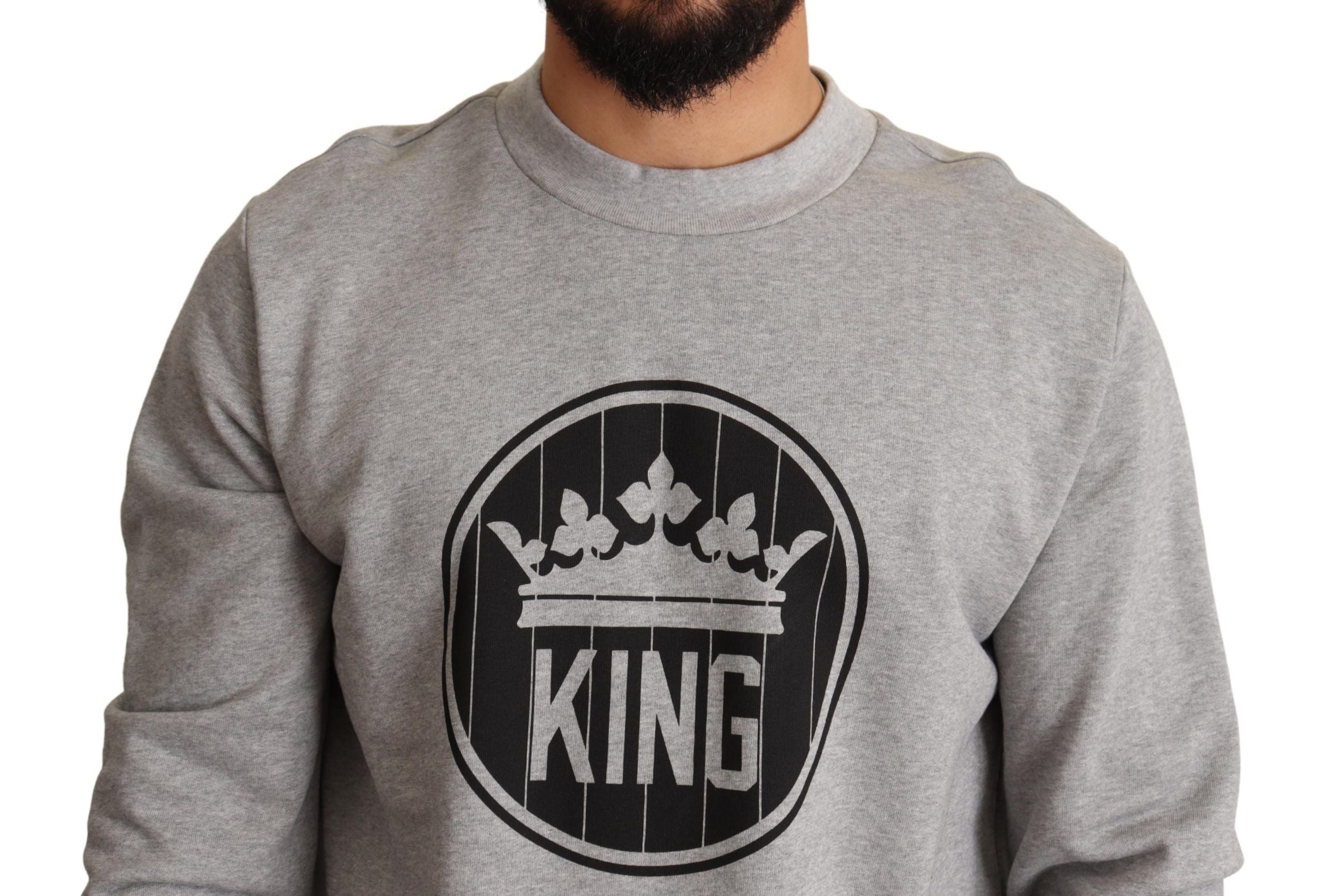 Dolce &amp; Gabbana Regal Crown Pull en coton - Gris sophistiqué