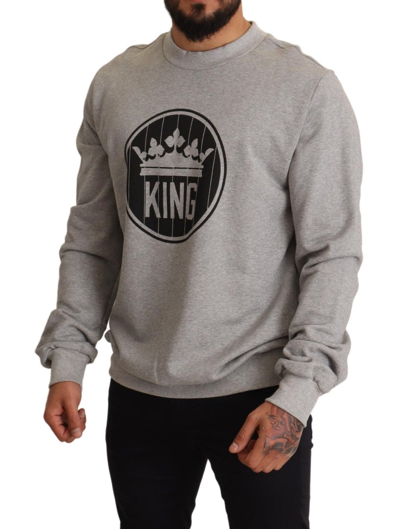 Dolce &amp; Gabbana Regal Crown Pull en coton - Gris sophistiqué