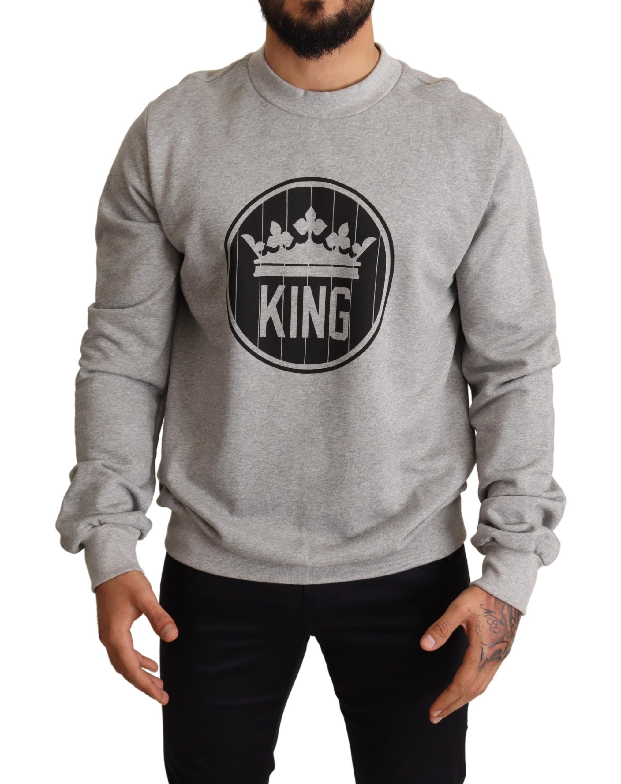 Dolce &amp; Gabbana Regal Crown Pull en coton - Gris sophistiqué