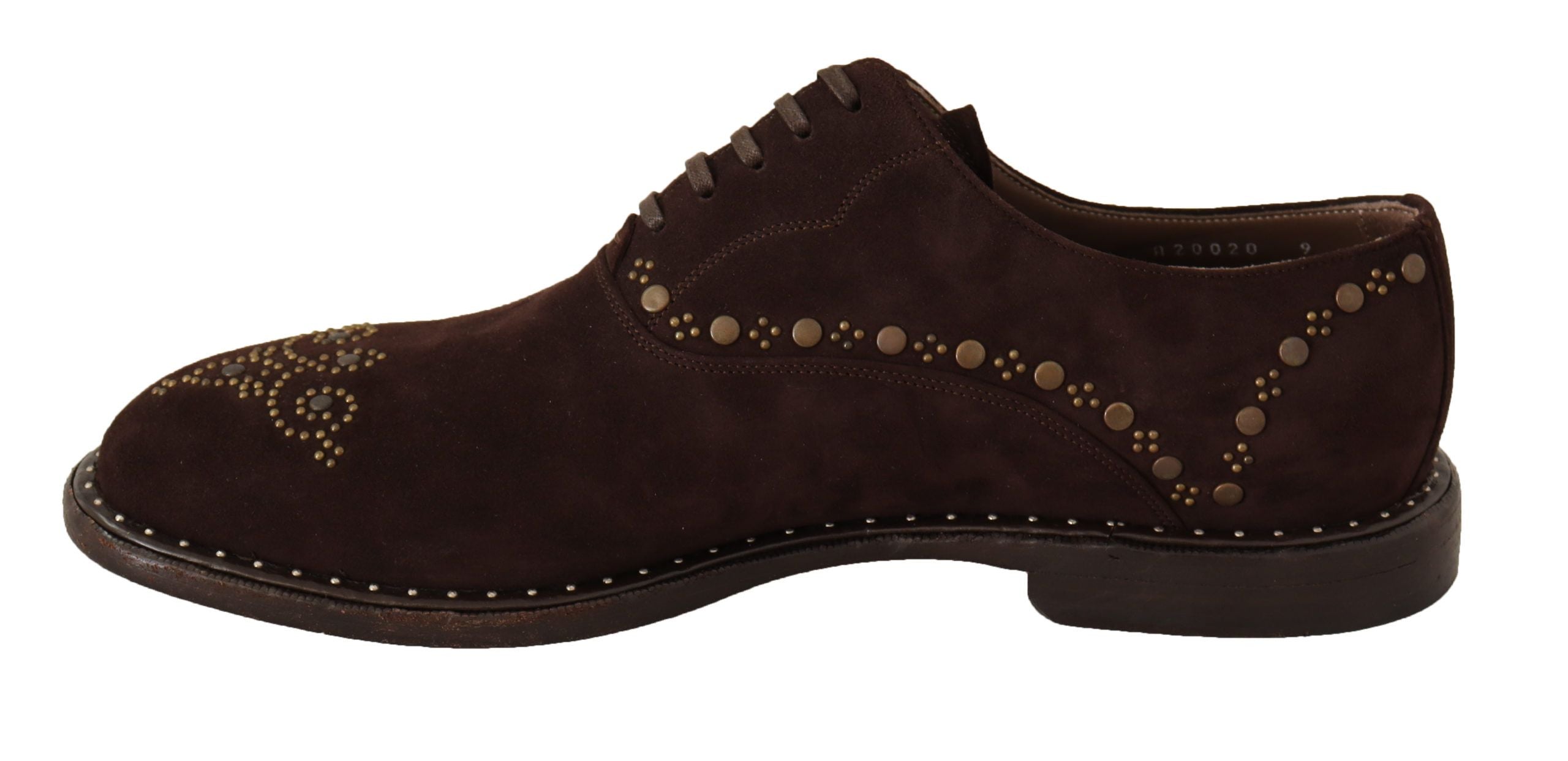 Dolce &amp; Gabbana Élégantes chaussures derby cloutées en daim marron