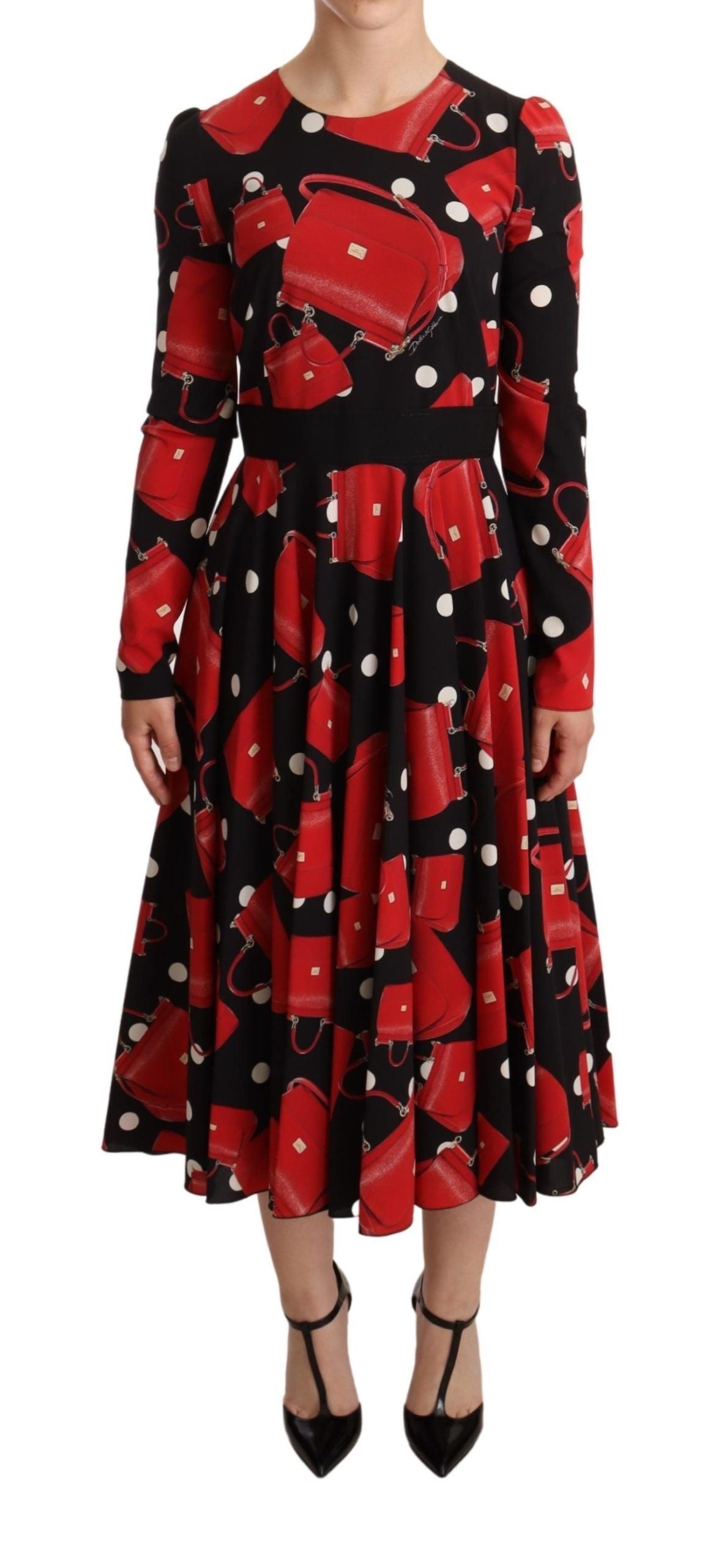 Dolce &amp; Gabbana Robe midi évasée élégante à imprimé Sicile