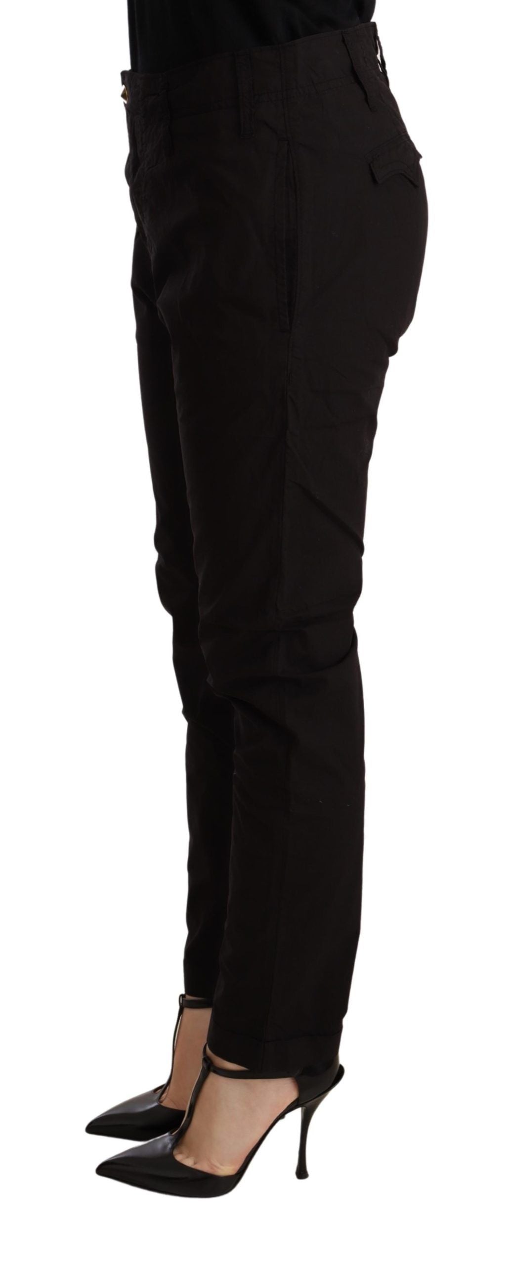 CYCLE Pantalon ample noir élégant en coton