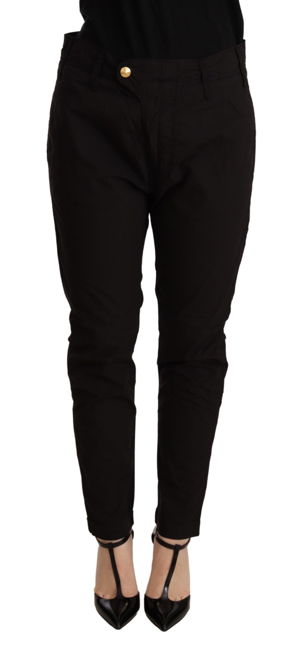 CYCLE Pantalon ample noir élégant en coton