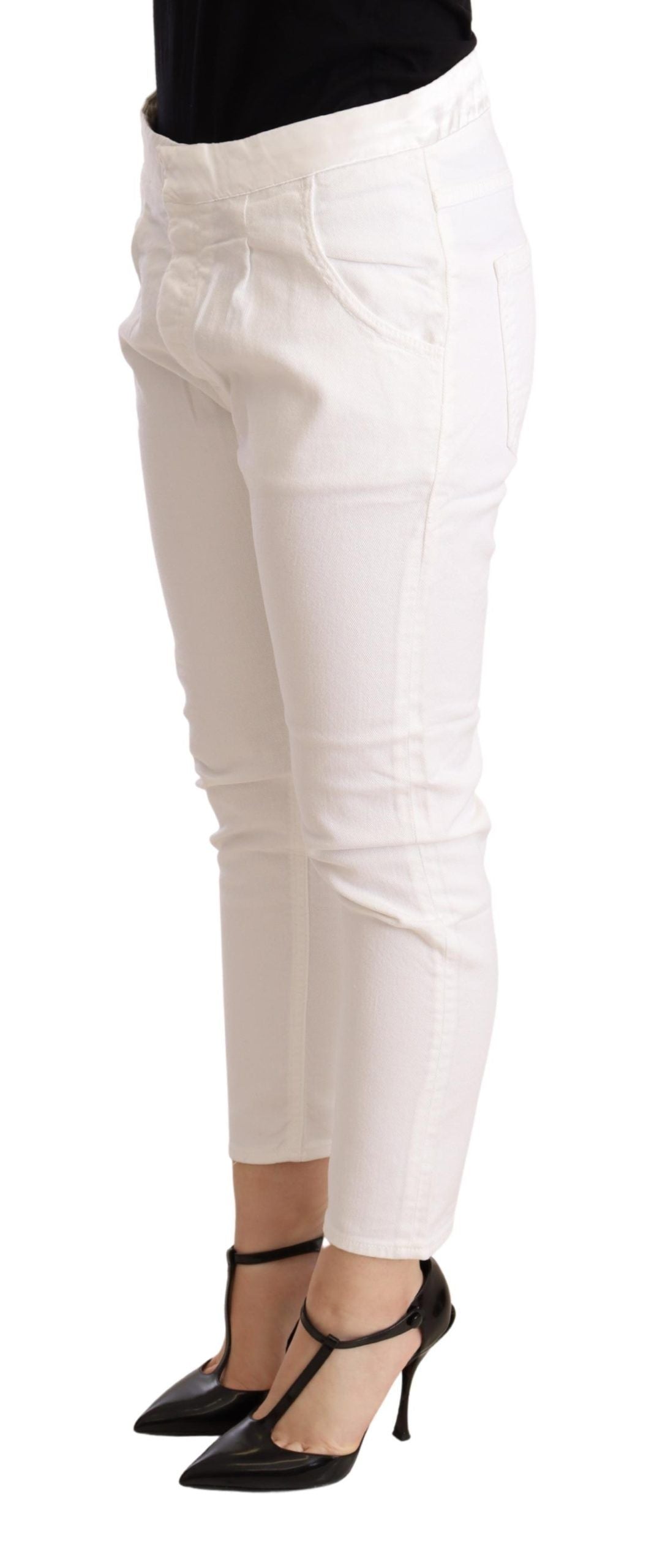 CYCLE Pantalon skinny blanc élégant coupe slim