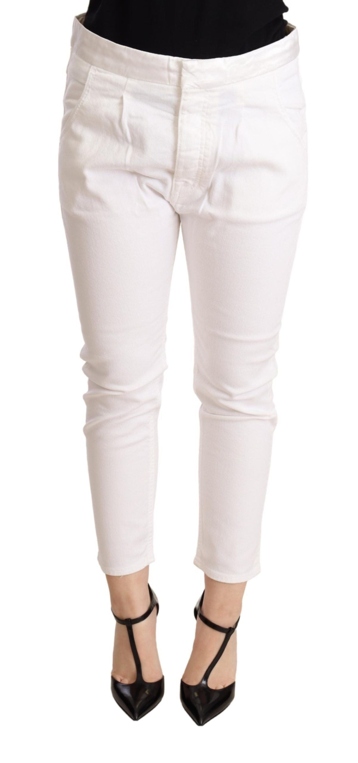 CYCLE Pantalon skinny blanc élégant coupe slim