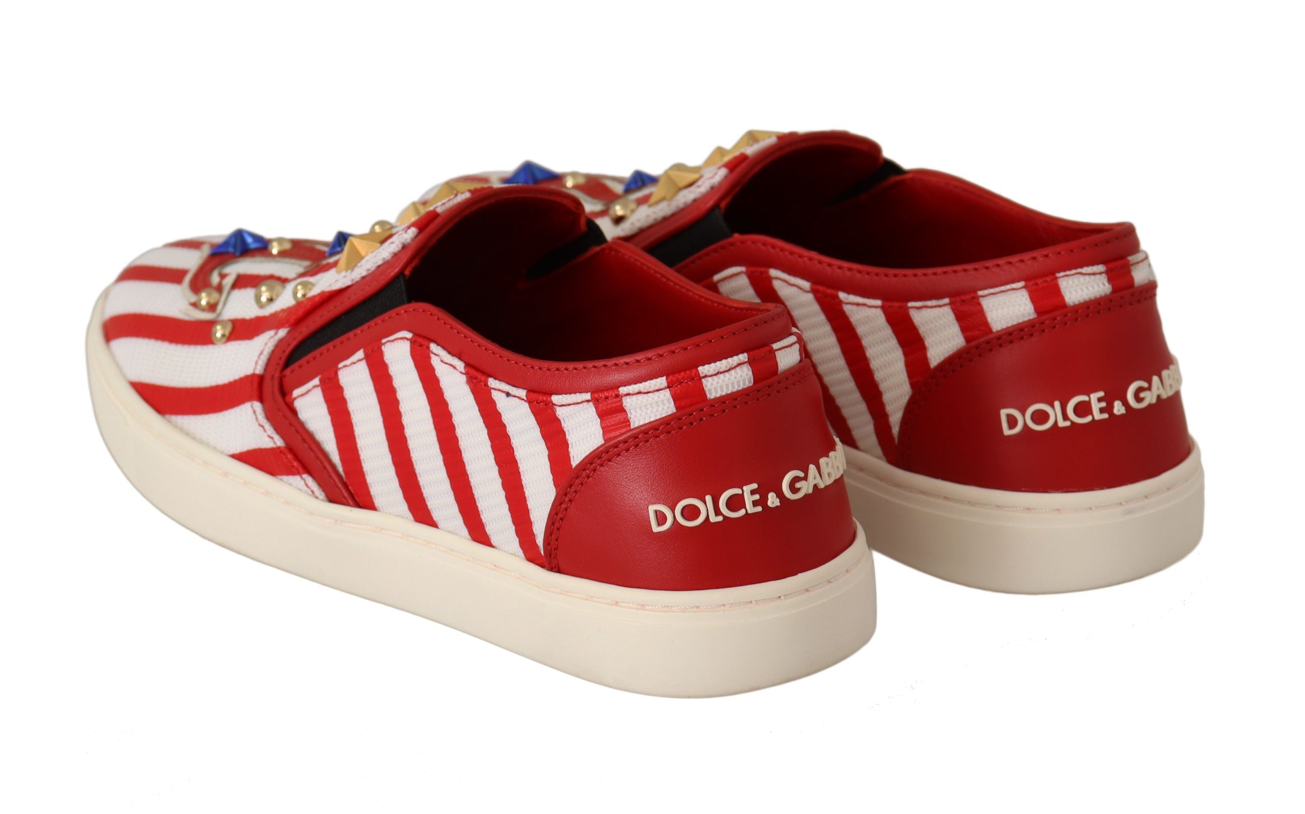 Dolce &amp; Gabbana Mocassins cloutés à rayures