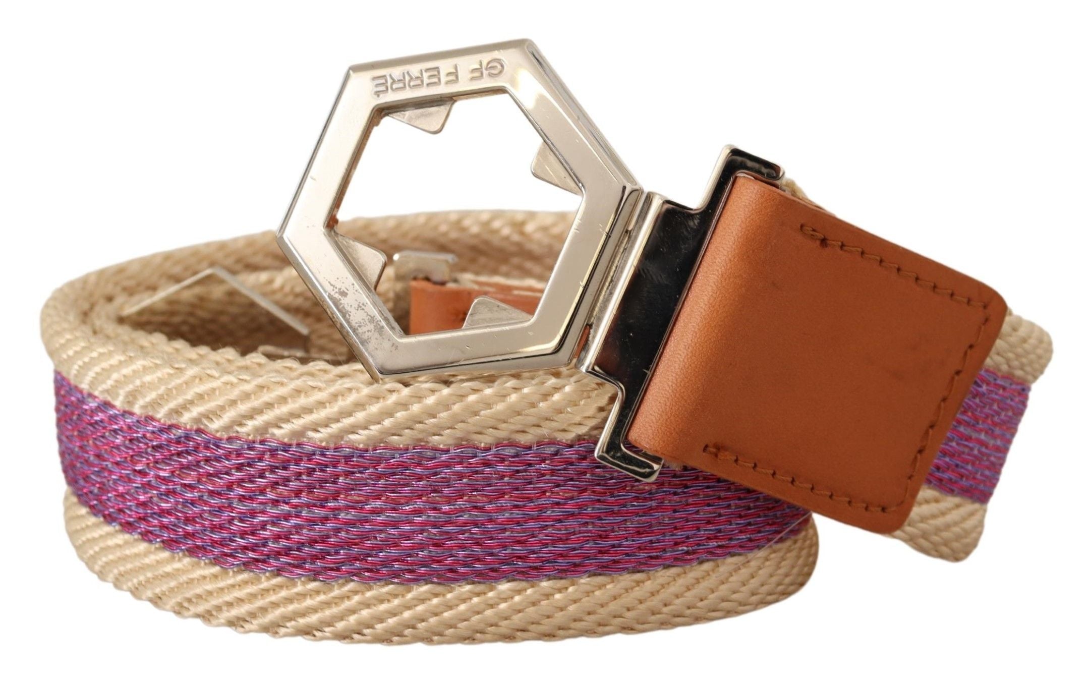 GF Ferre Ceinture de mode en cuir multicolore élégante