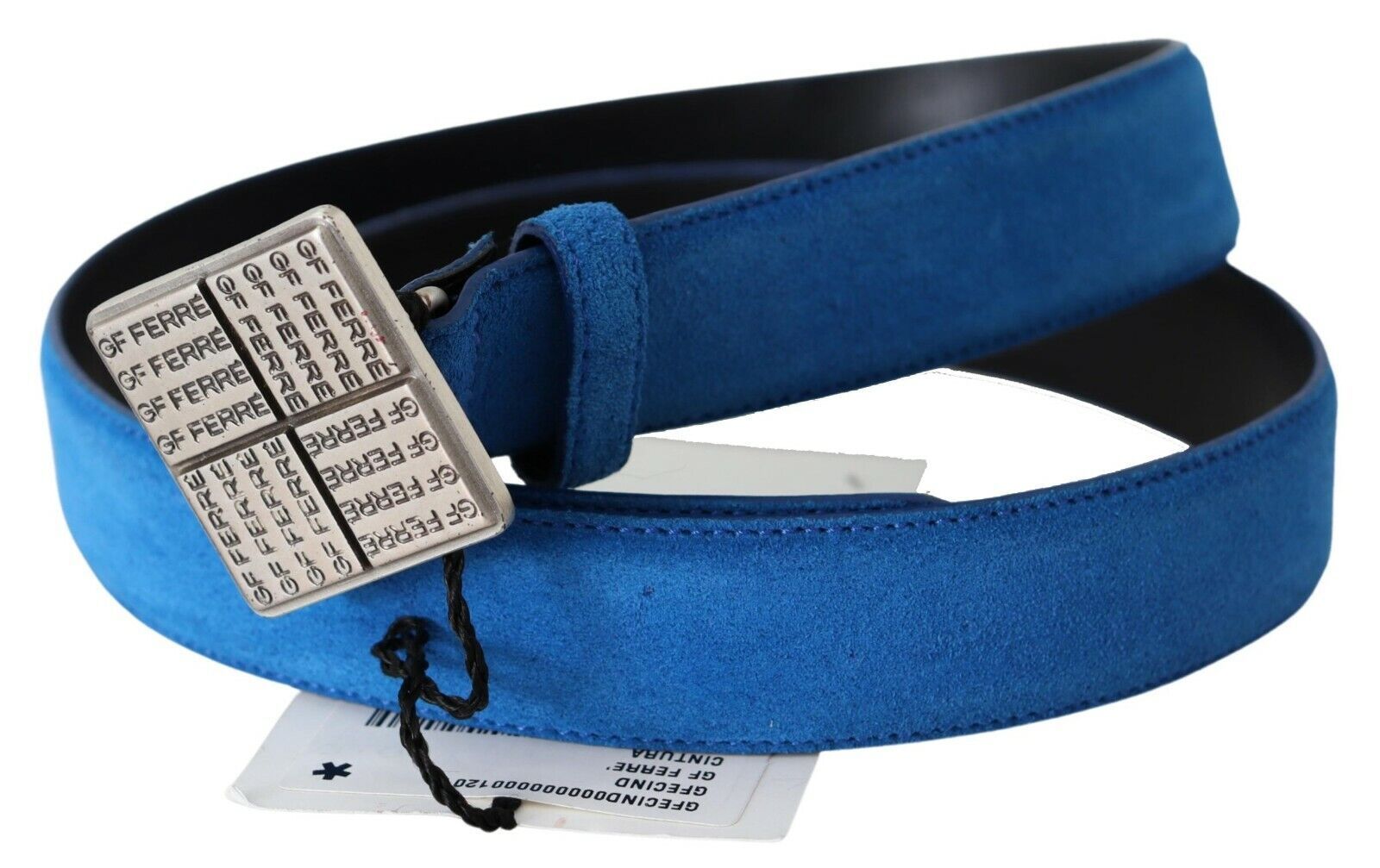 GF Ferre Ceinture élégante en cuir bleu royal