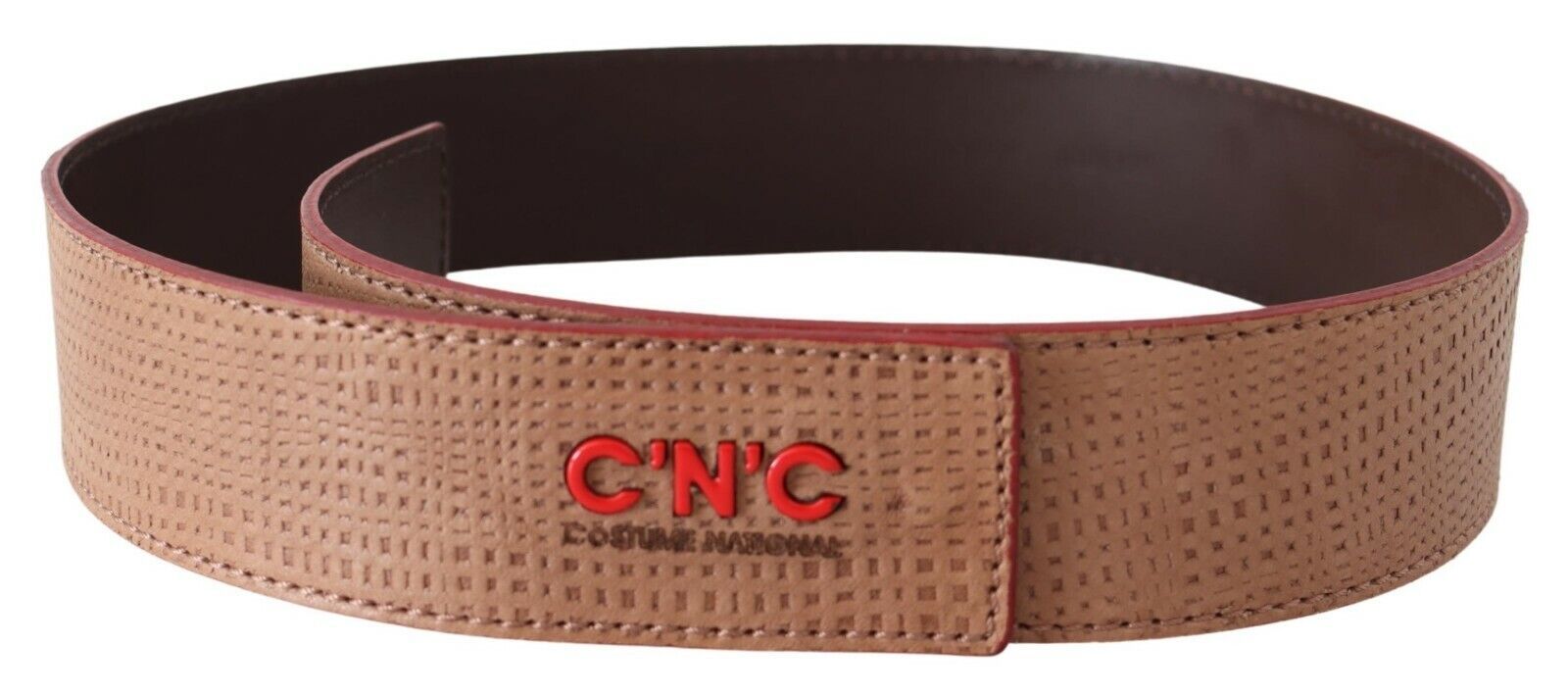 Costume National Ceinture élégante en cuir beige