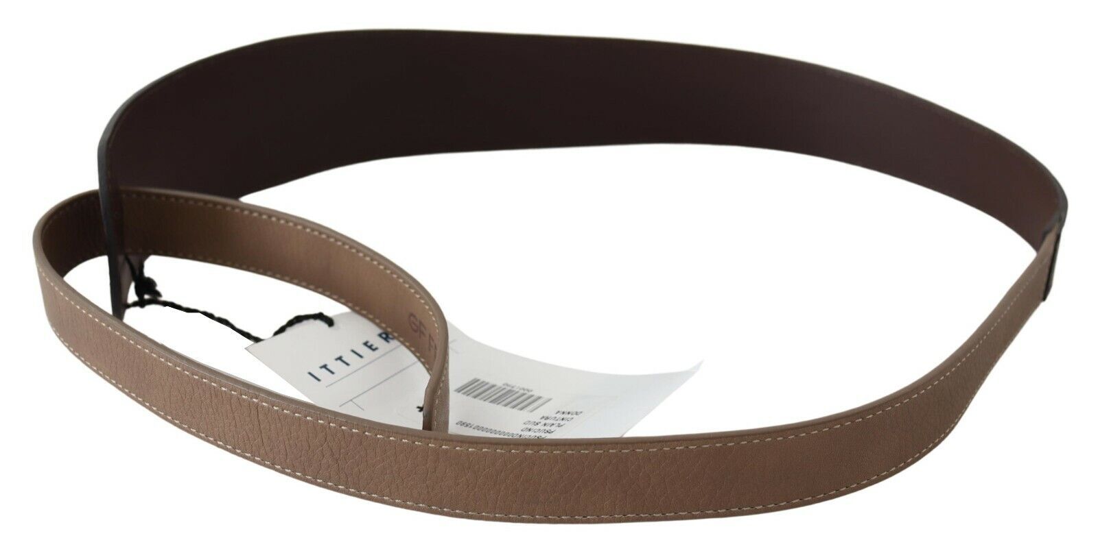 GF Ferre Ceinture élégante en cuir tressé marron foncé