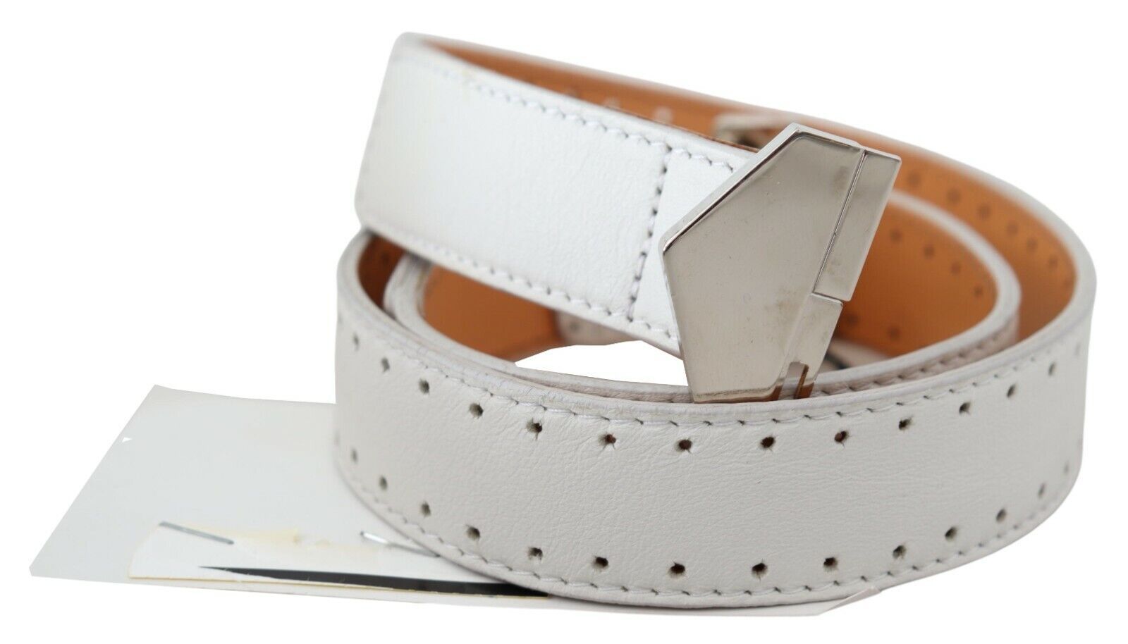 GF Ferre Ceinture élégante en cuir blanc