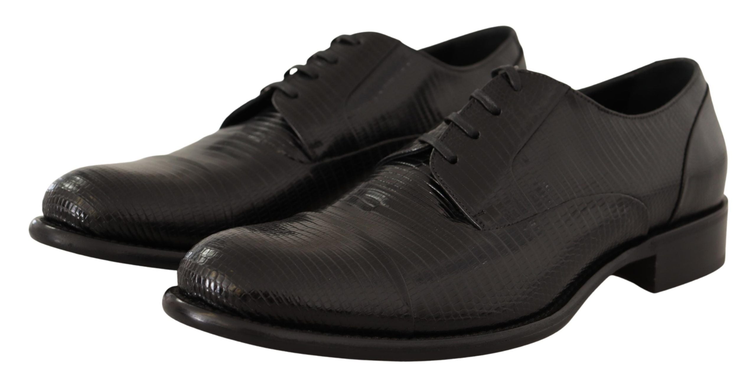 Dolce &amp; Gabbana élégantes chaussures derby en peau de lézard noir