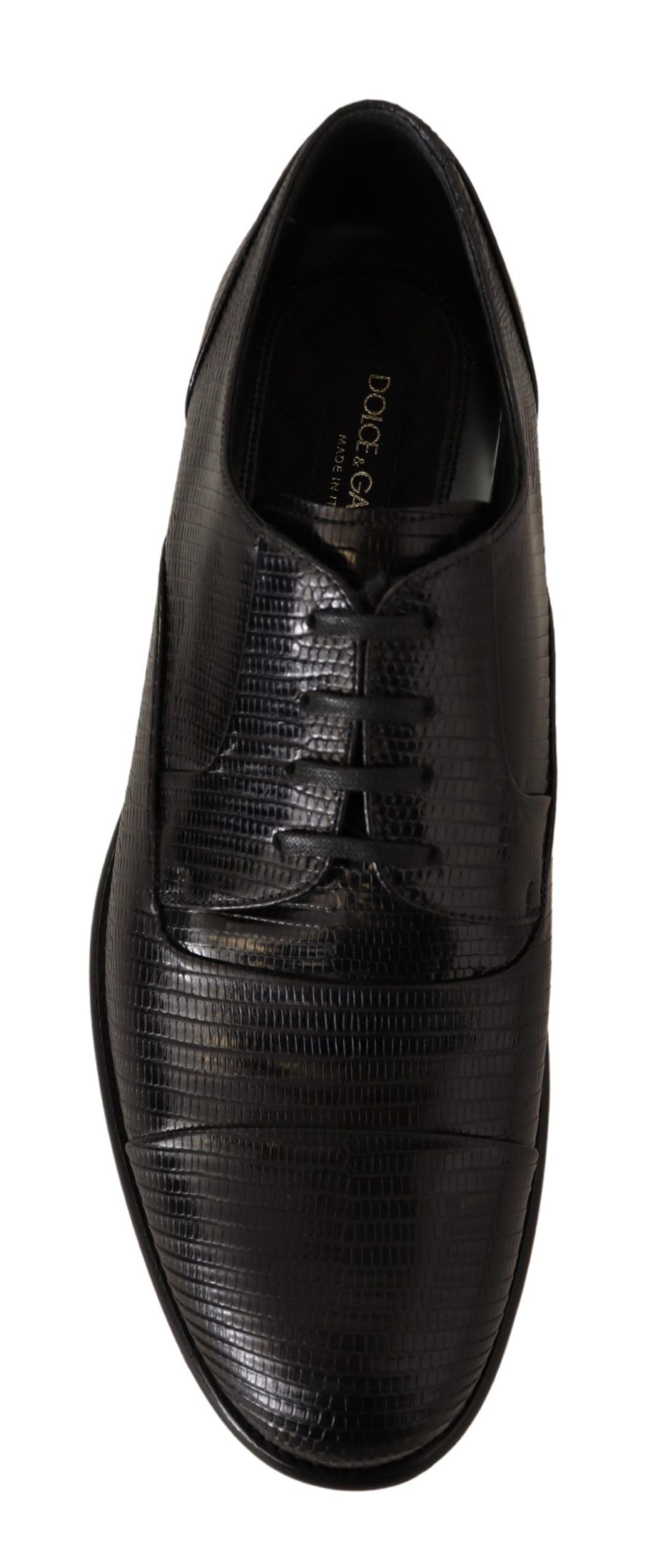 Dolce &amp; Gabbana élégantes chaussures derby en peau de lézard noir