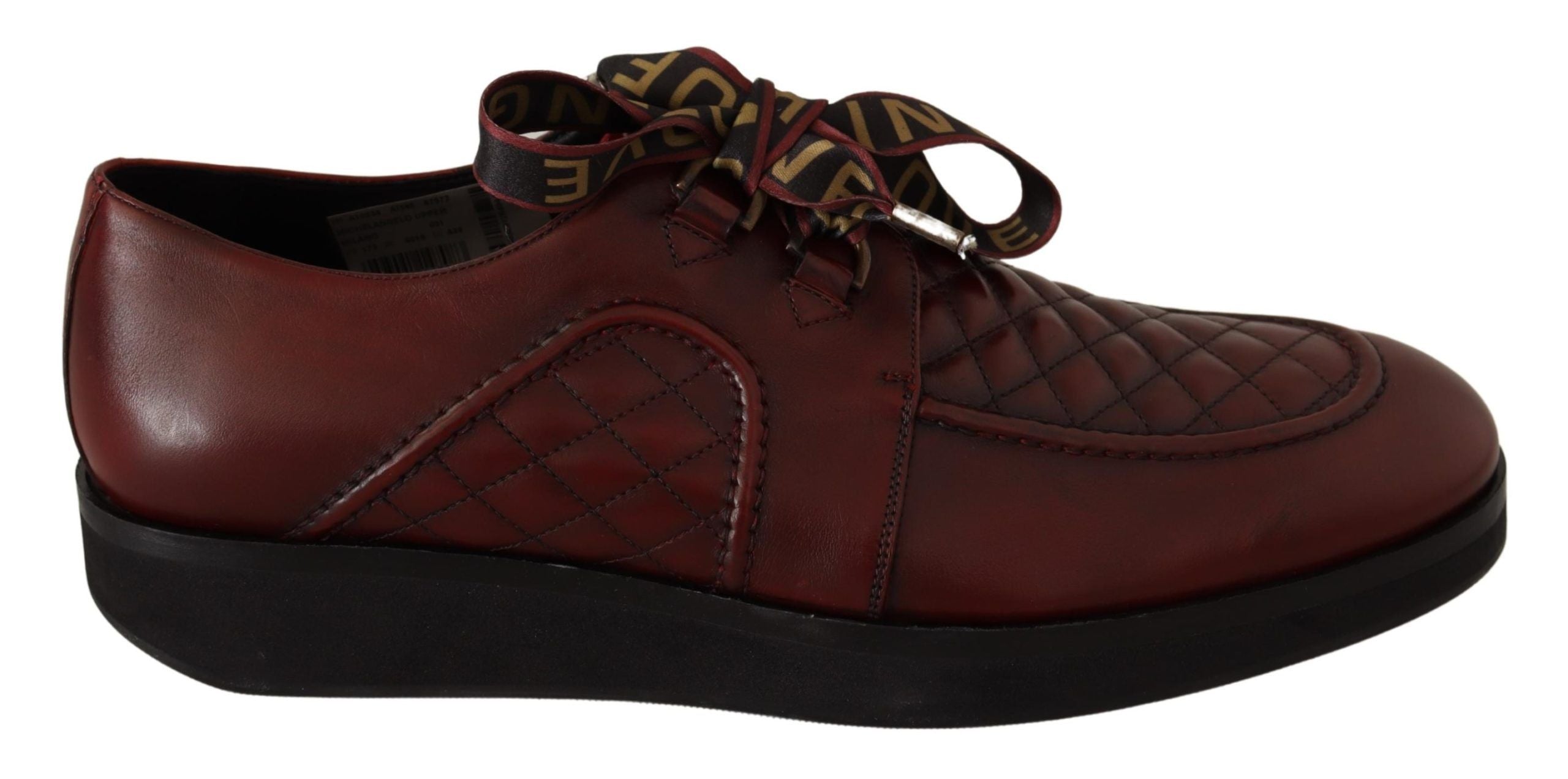 Dolce &amp; Gabbana Chaussures Derby élégantes en cuir bordeaux