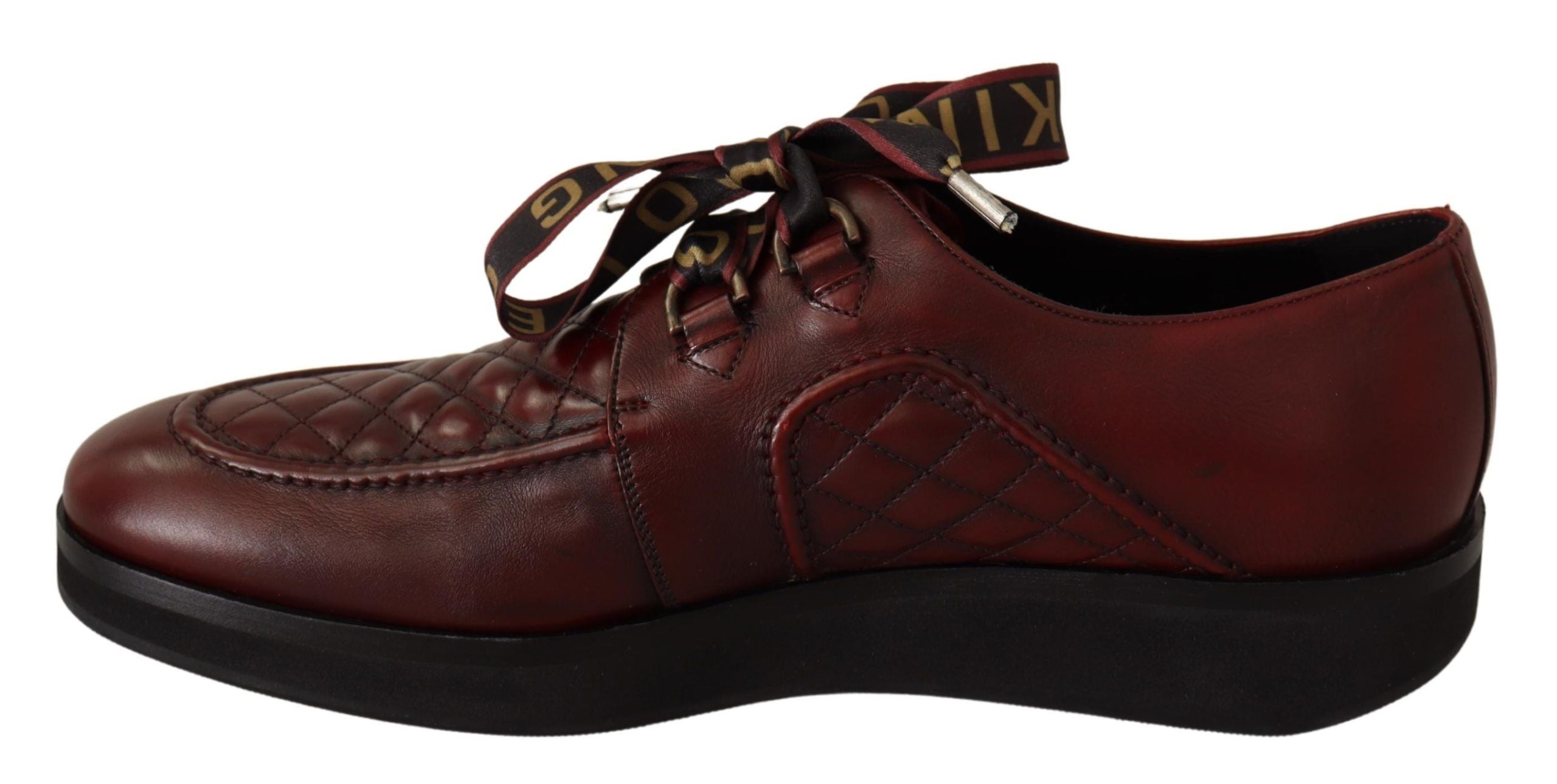 Dolce &amp; Gabbana Chaussures Derby élégantes en cuir bordeaux