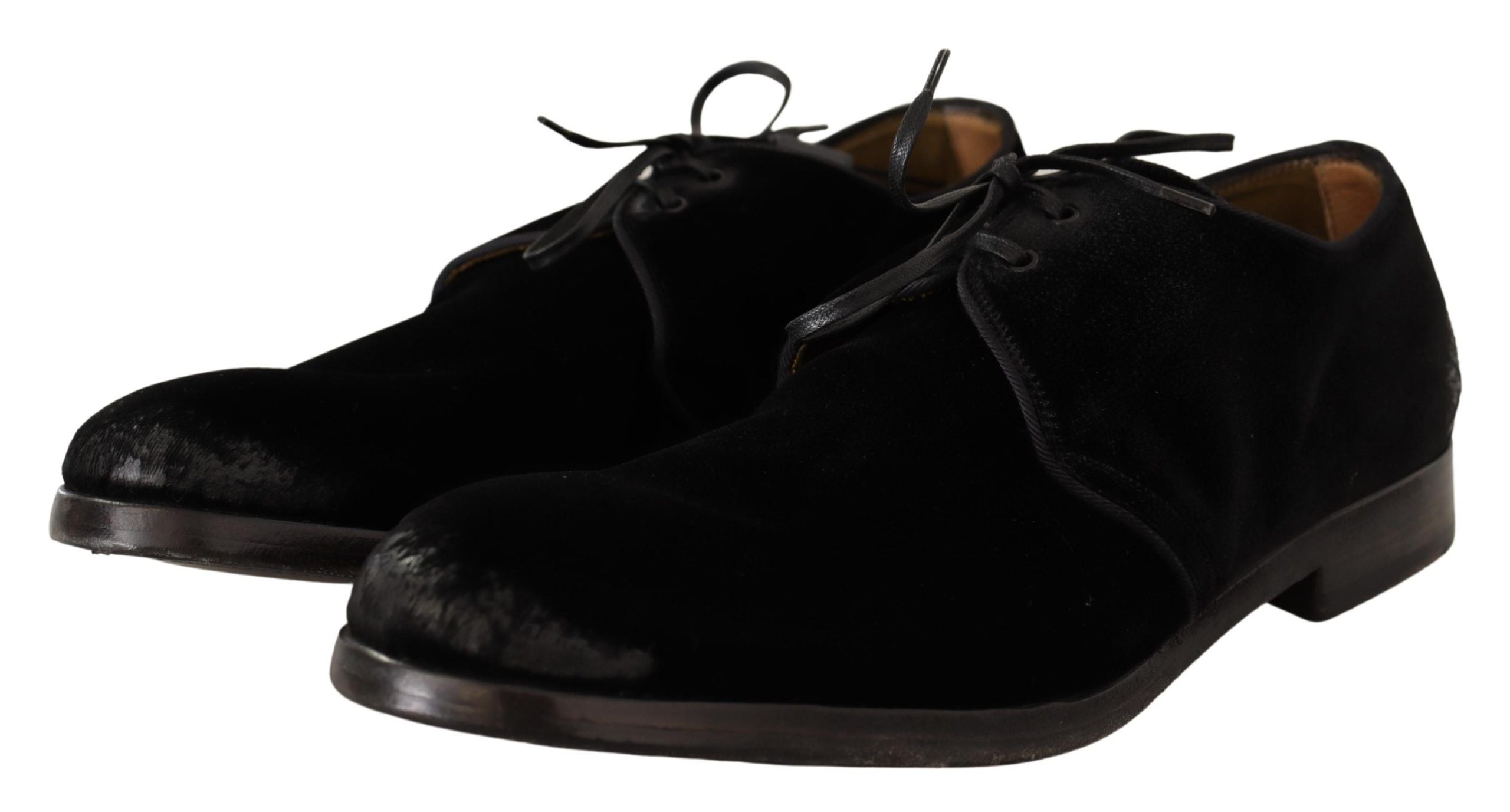 Dolce &amp; Gabbana élégantes chaussures derby en velours noir