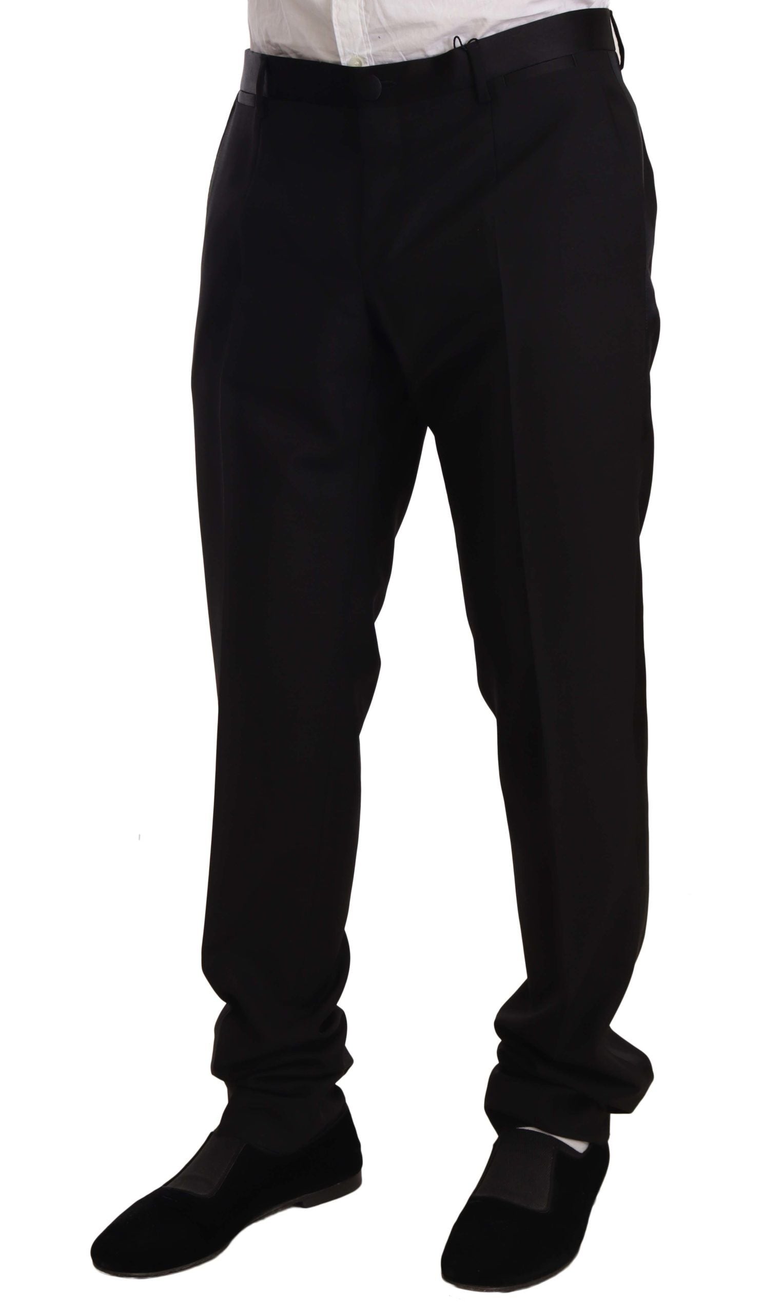 Dolce & Gabbana Elegant Black Skinny Tuxedo Trousers