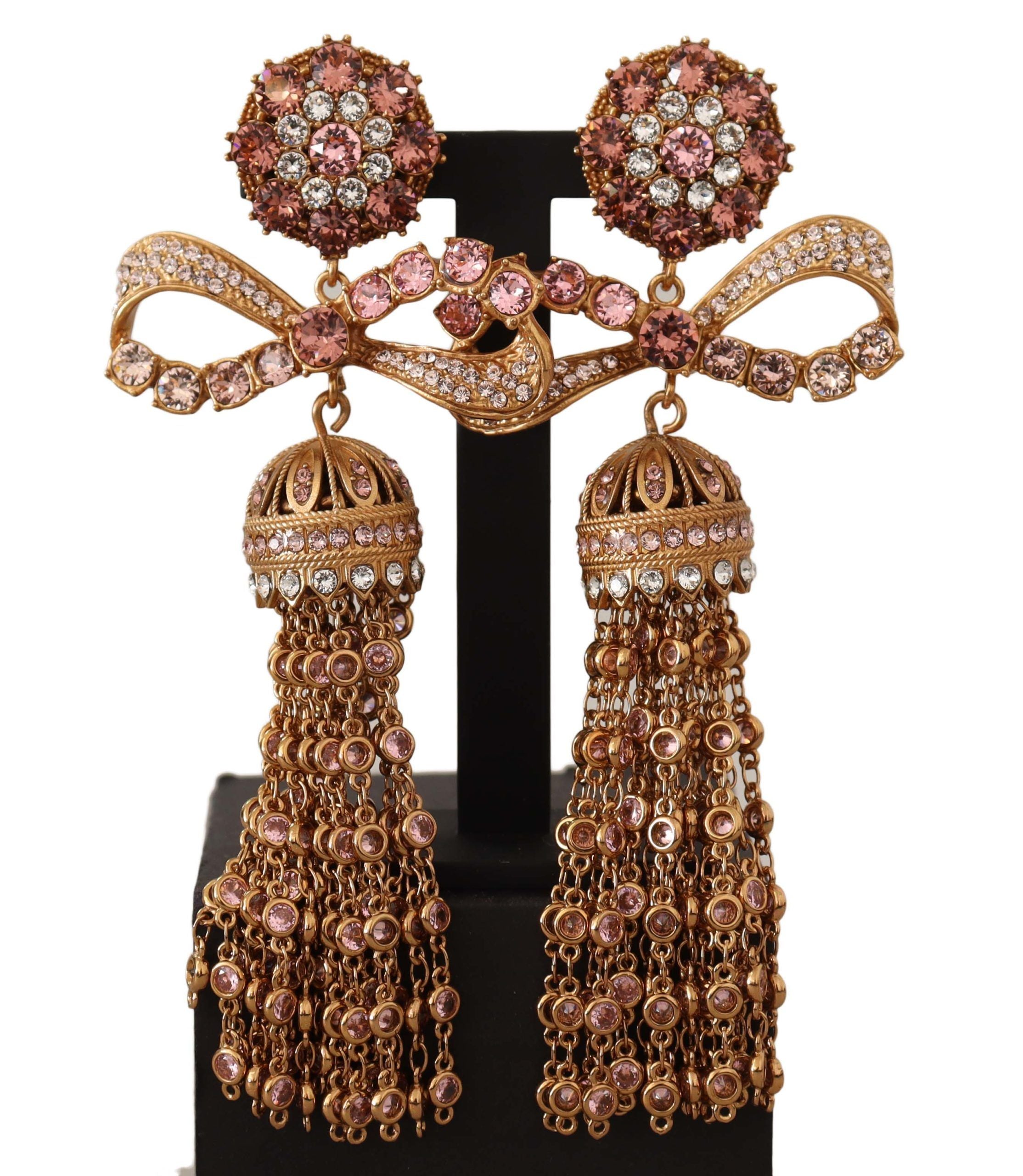 Dolce &amp; Gabbana Boucles d'oreilles élégantes avec nœud en or antique