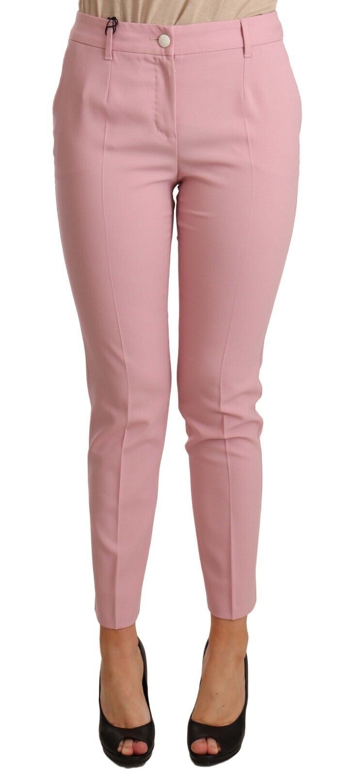 Dolce &amp; Gabbana Pantalon court élégant en laine vierge rose