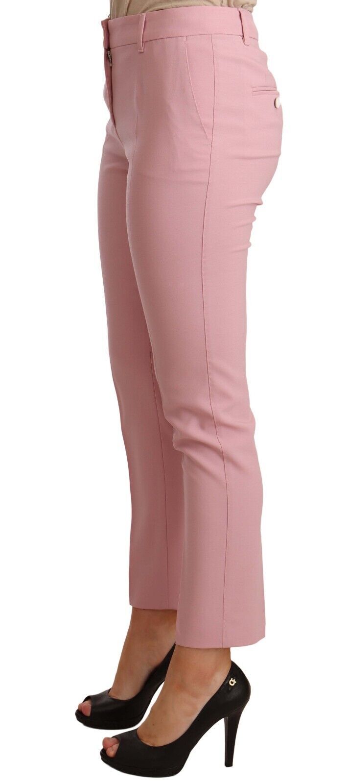 Dolce &amp; Gabbana Pantalon court élégant en laine vierge rose