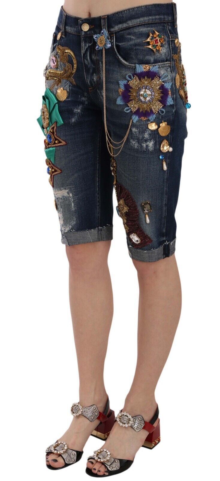 Dolce &amp; Gabbana Short en jean orné élégant longueur genou