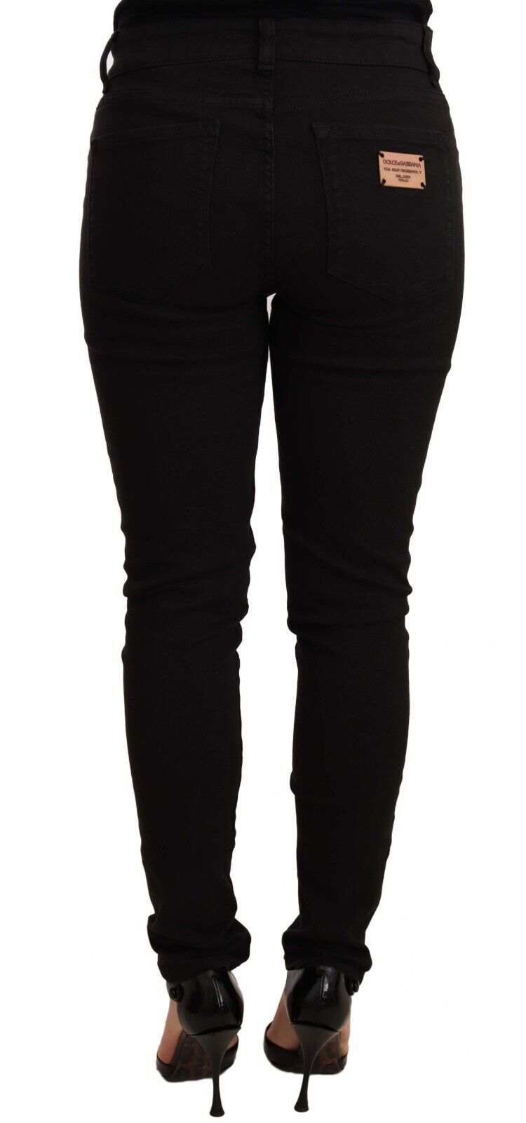 Dolce &amp; Gabbana Chic Jean skinny noir taille moyenne