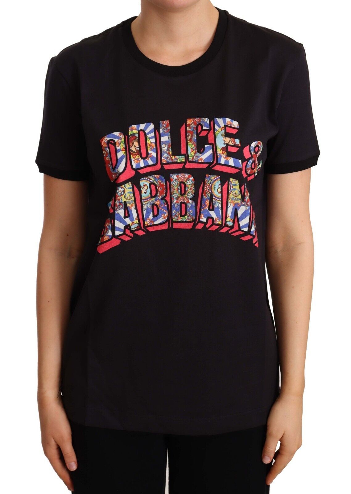 Dolce &amp; Gabbana T-shirt élégant en coton noir avec logo