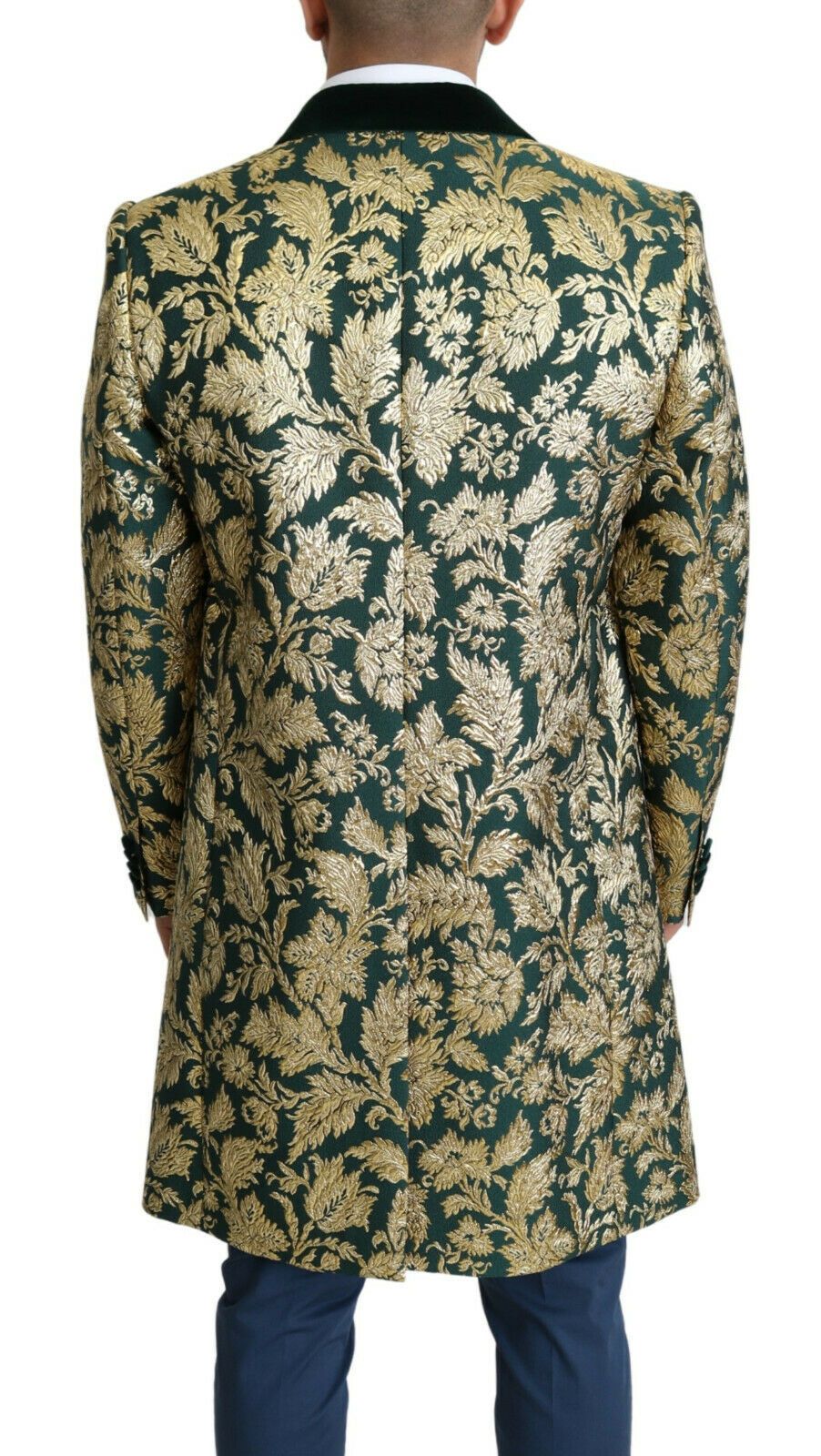 Dolce &amp; Gabbana Veste Sicilia en jacquard vert doré élégant