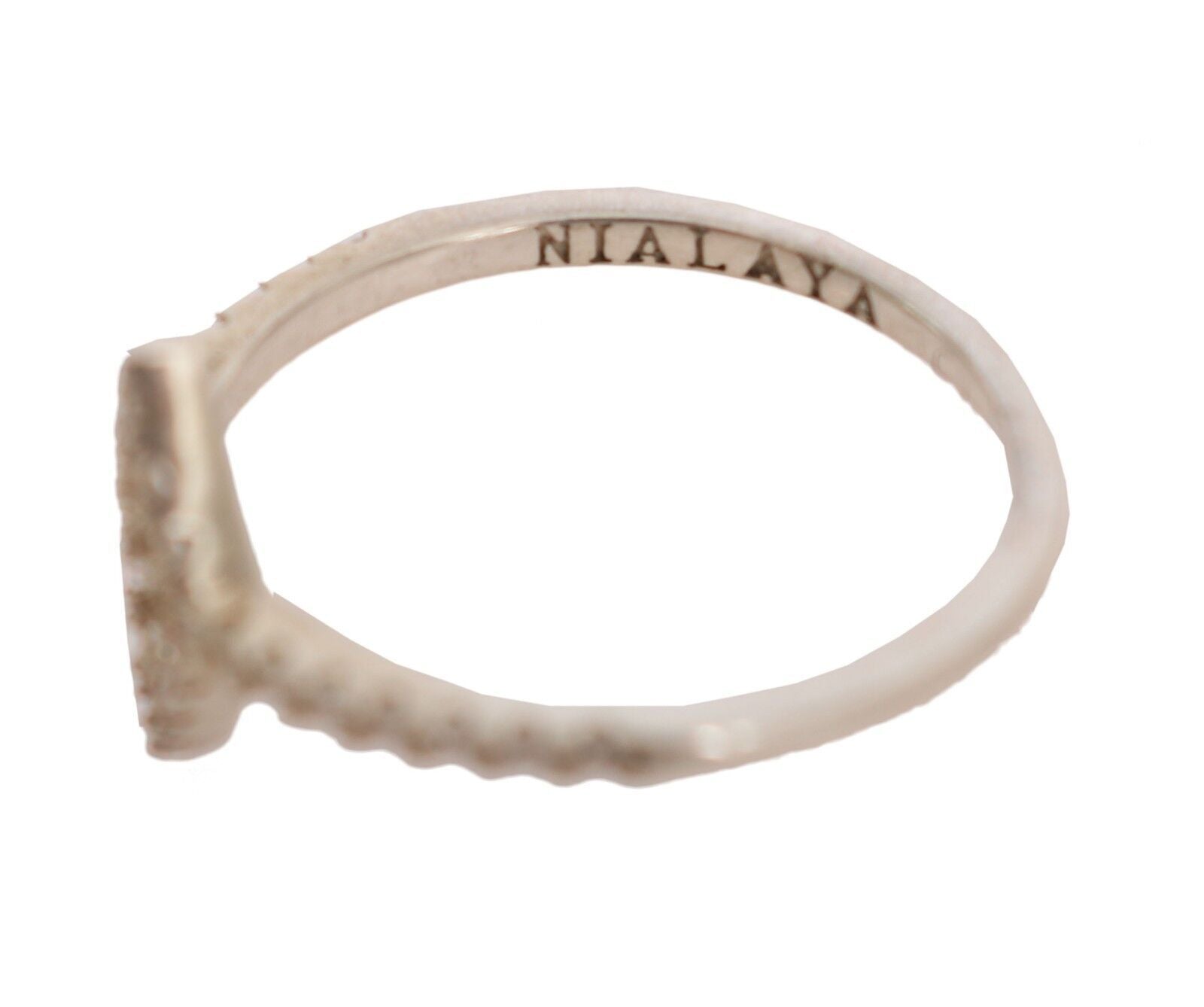 Nialaya Bague élégante en argent avec cristaux CZ