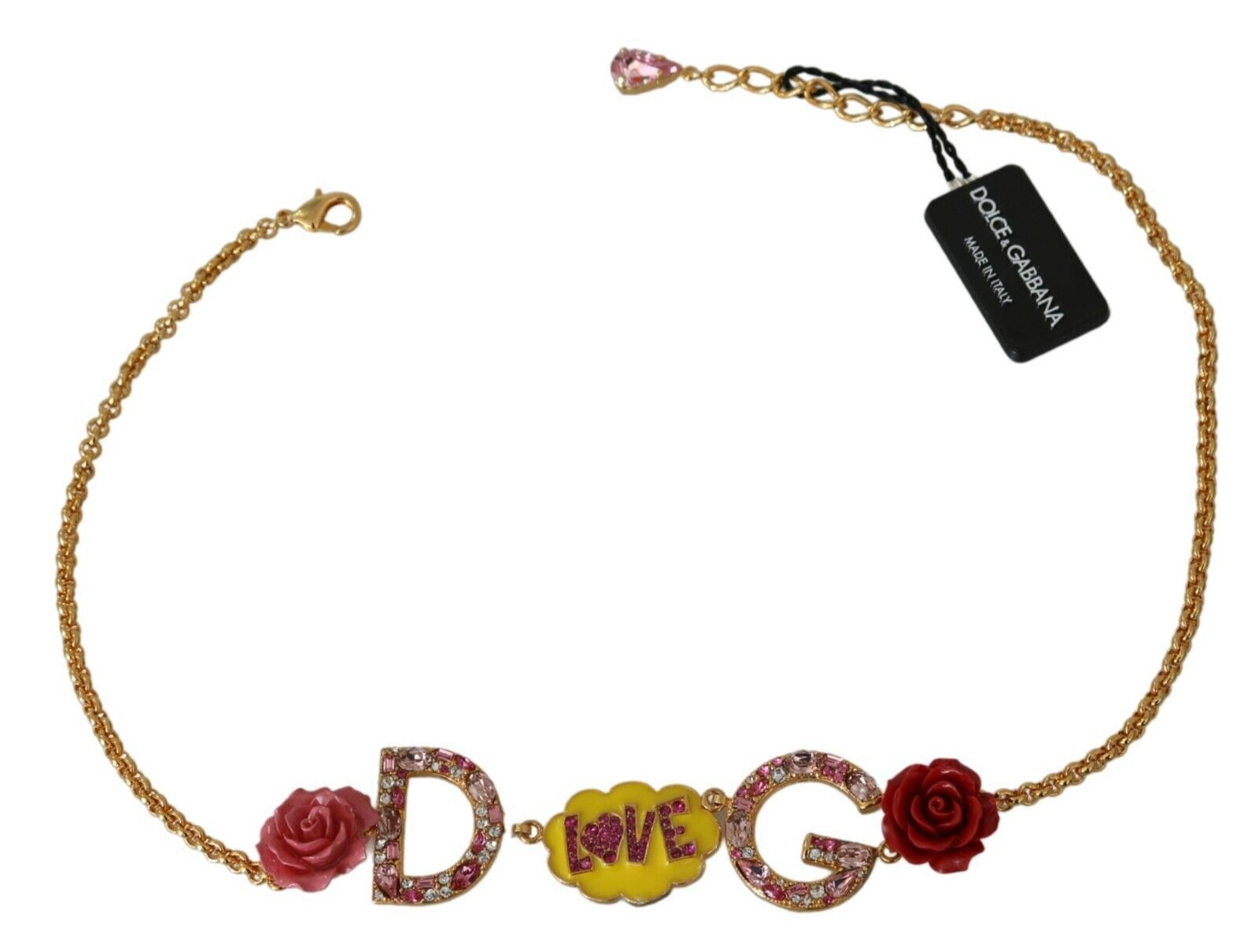 Collier tendance à breloque en cristal doré Dolce &amp; Gabbana