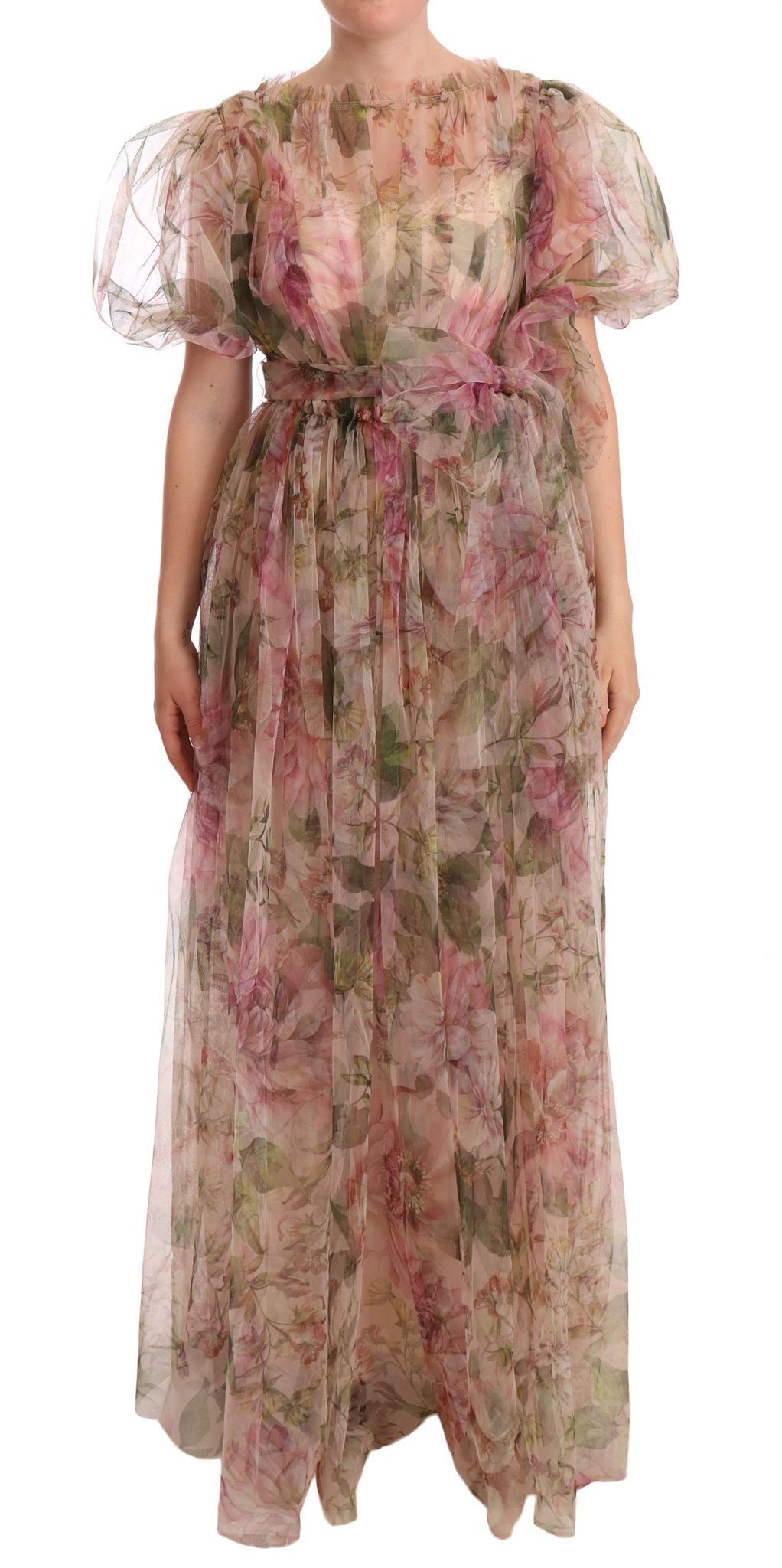 Dolce &amp; Gabbana - Robe longue en nylon à imprimé floral