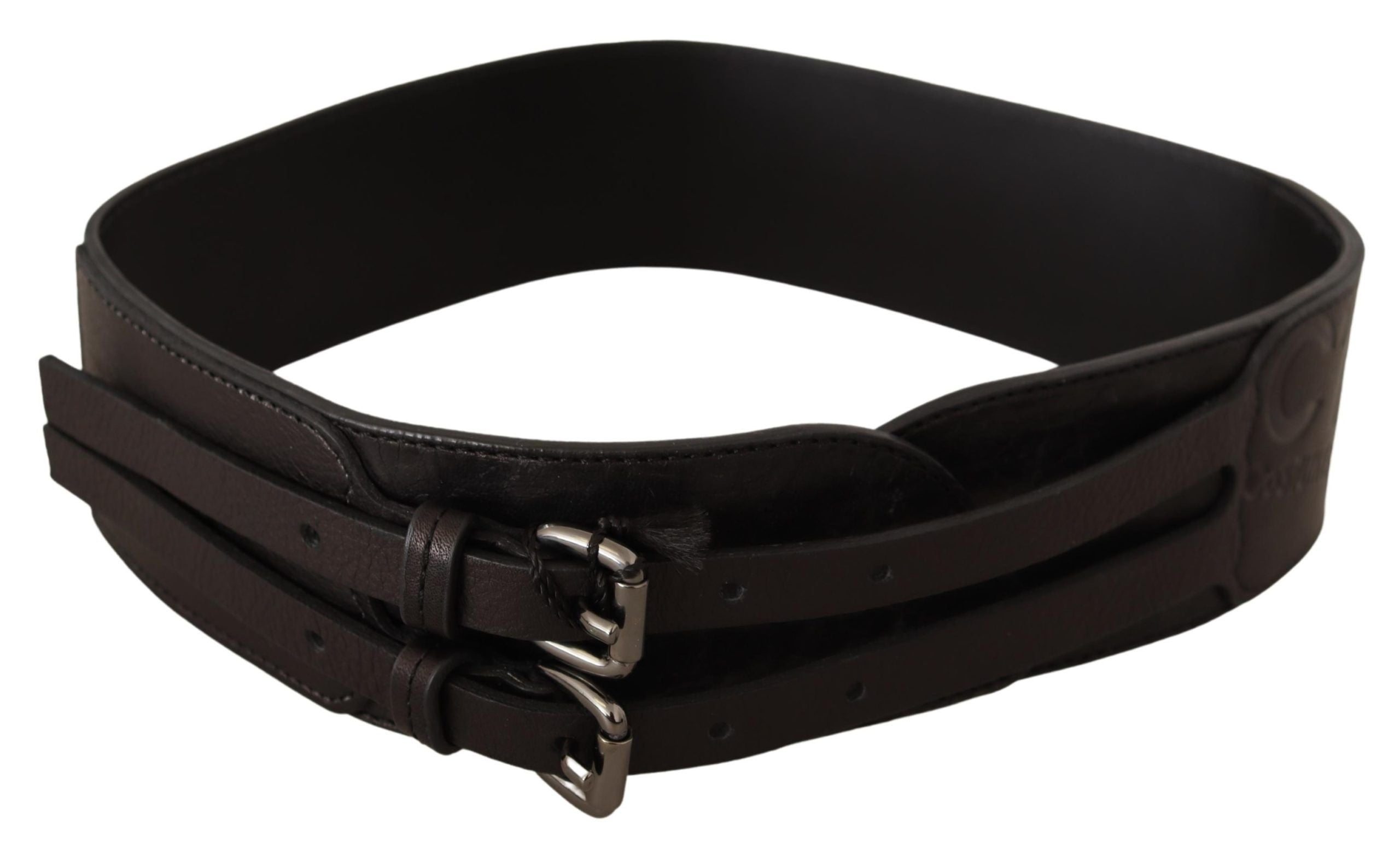 Costume National Elegant Double Buckle Leather Belt