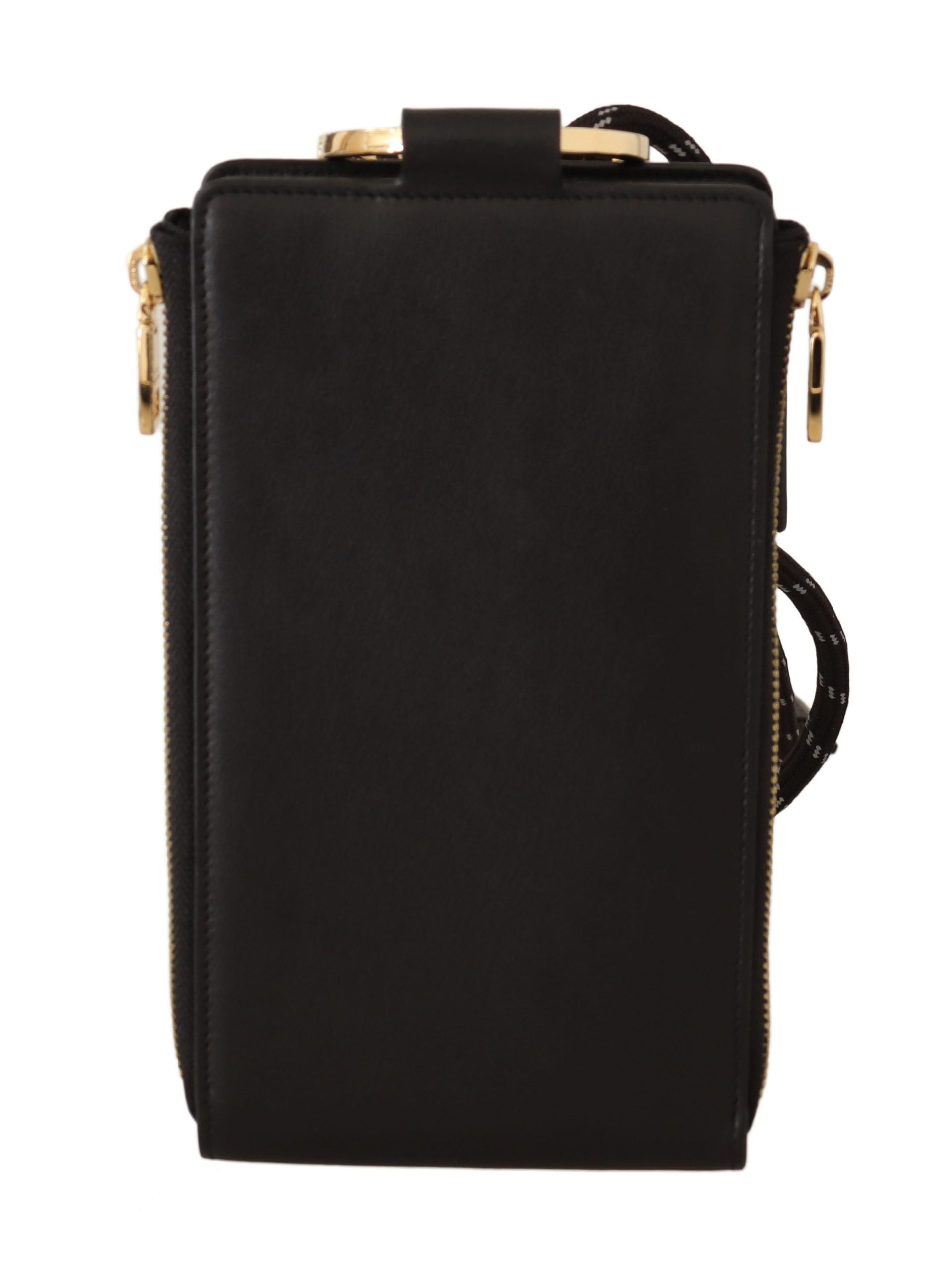 Dolce & Gabbana Elegant Black Leather Strapped Wallet