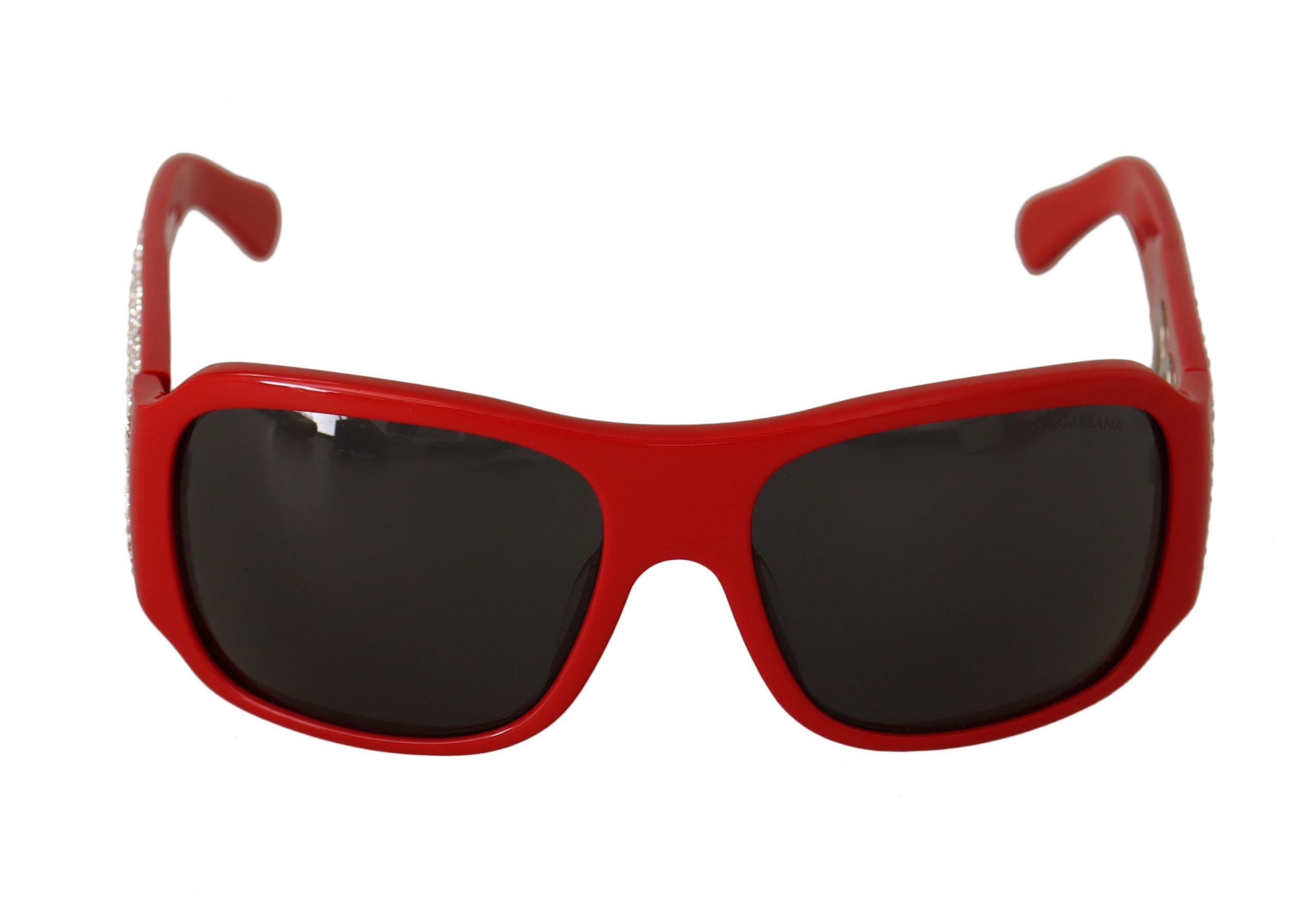 Dolce &amp; Gabbana Lunettes de soleil rouges ornées de pierres Swarovski